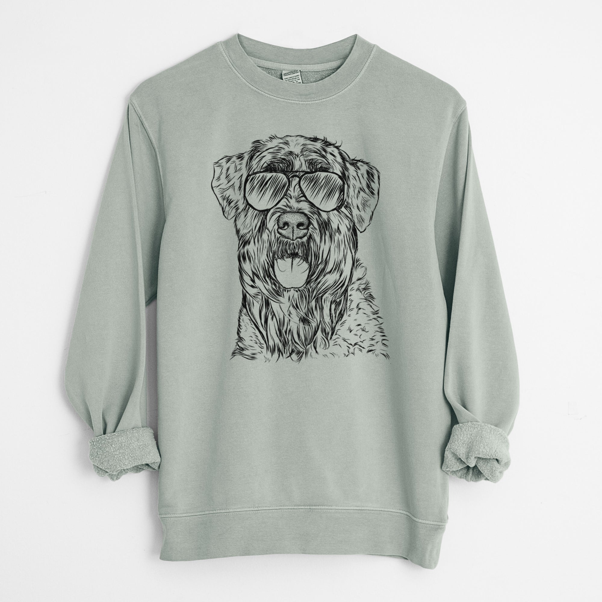 Aviator Bonnie the Bouvier Des Flandres - Unisex Pigment Dyed Crew Sweatshirt