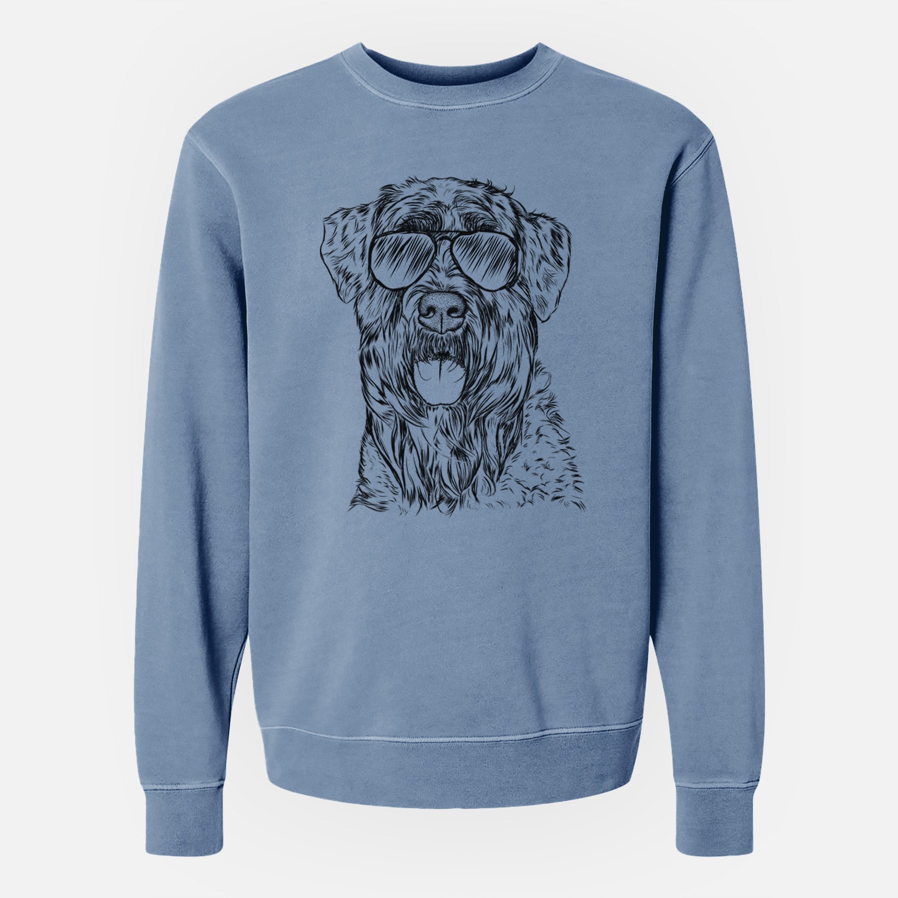 Aviator Bonnie the Bouvier Des Flandres - Unisex Pigment Dyed Crew Sweatshirt