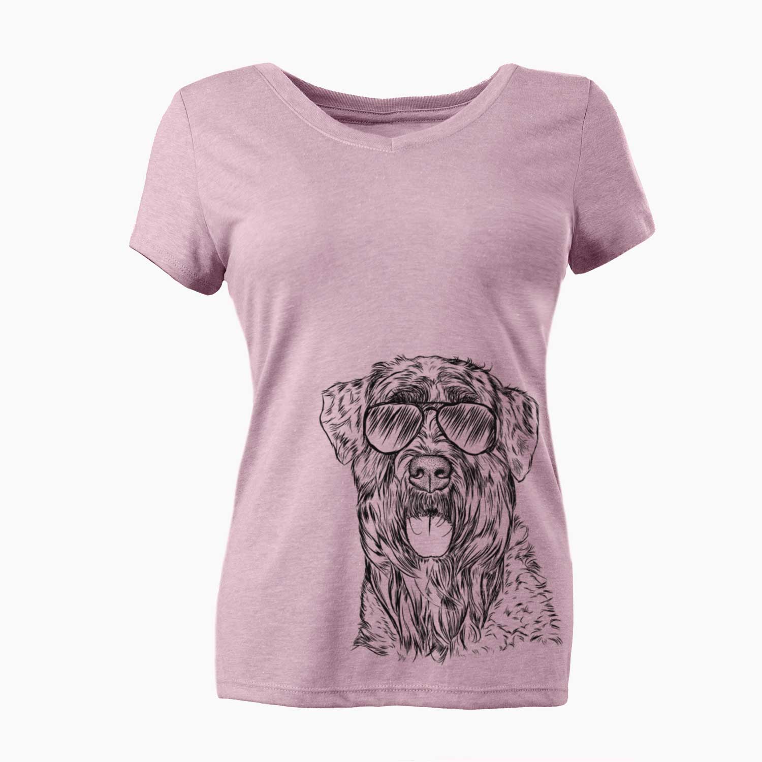 Aviator Bonnie the Bouvier Des Flandres - Women's V-neck Shirt