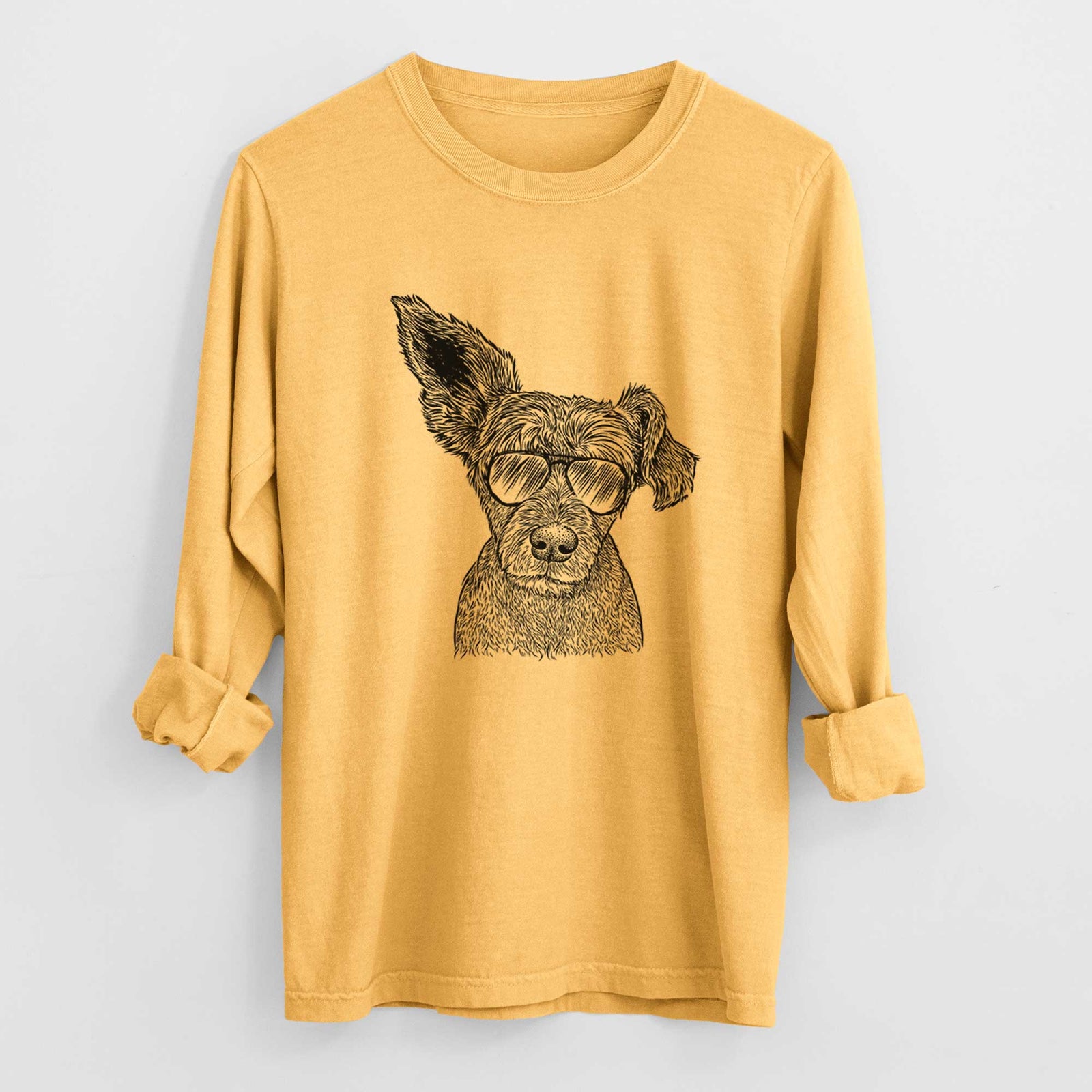 Aviators Boodles the Schnauzer Mix - Heavyweight 100% Cotton Long Sleeve