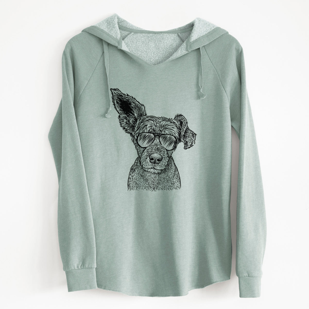 Aviator Boodles the Schnauzer Mix - Cali Wave Hooded Sweatshirt