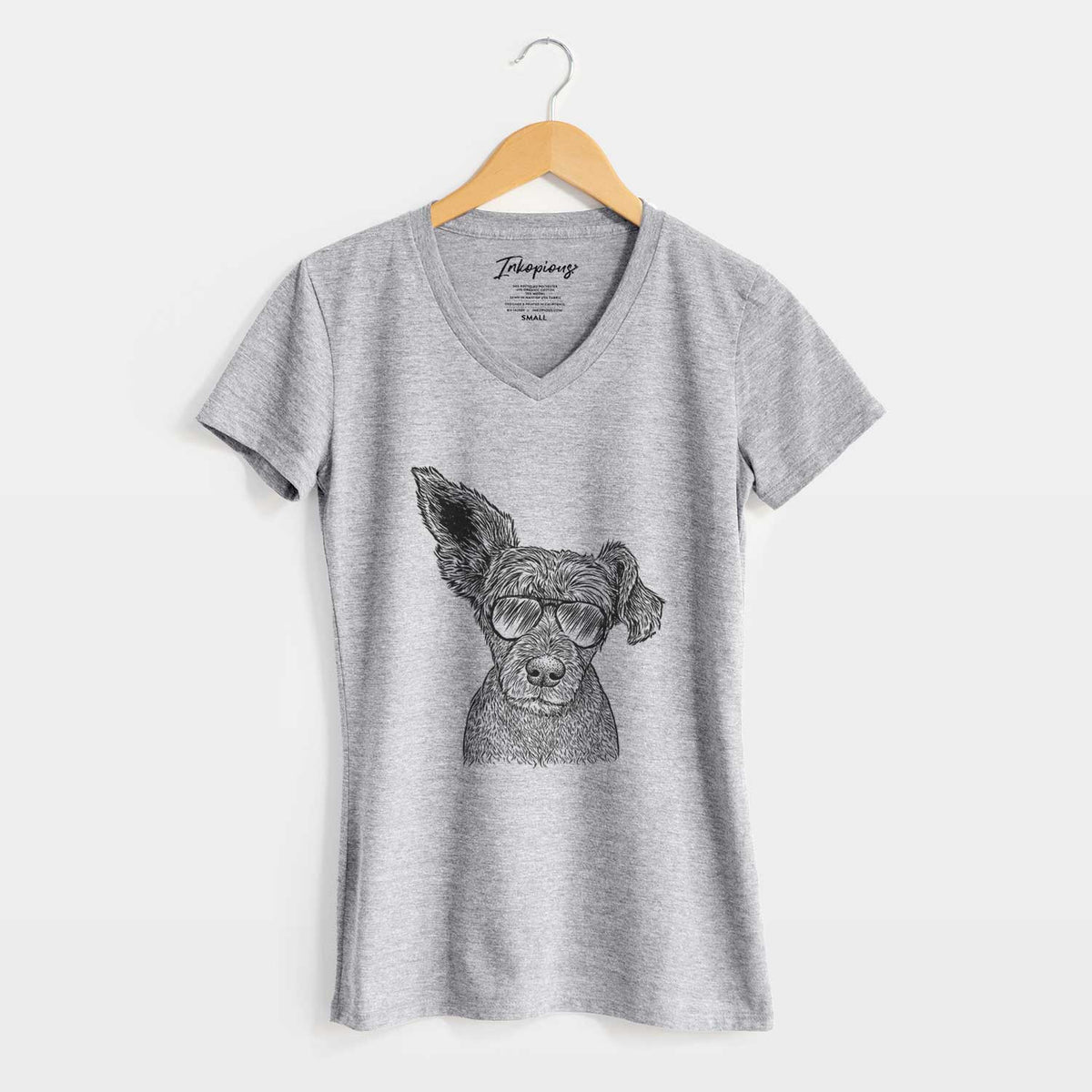 Aviator Boodles the Schnauzer Mix - Women's V-neck Shirt