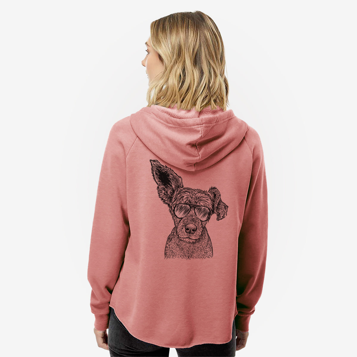 Boodles the Schnauzer Mix - Women's Cali Wave Zip-Up Sweatshirt