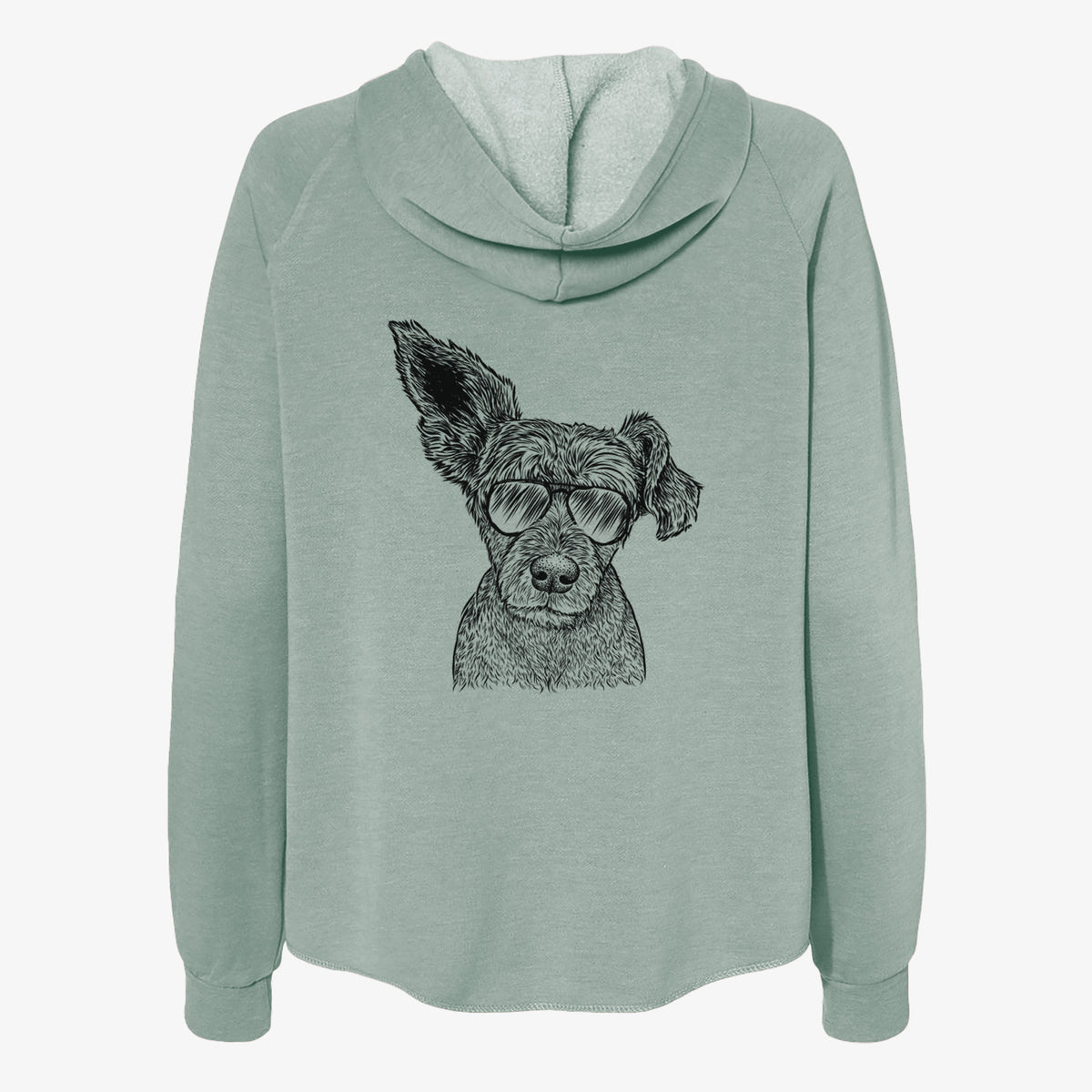 Boodles the Schnauzer Mix - Women's Cali Wave Zip-Up Sweatshirt