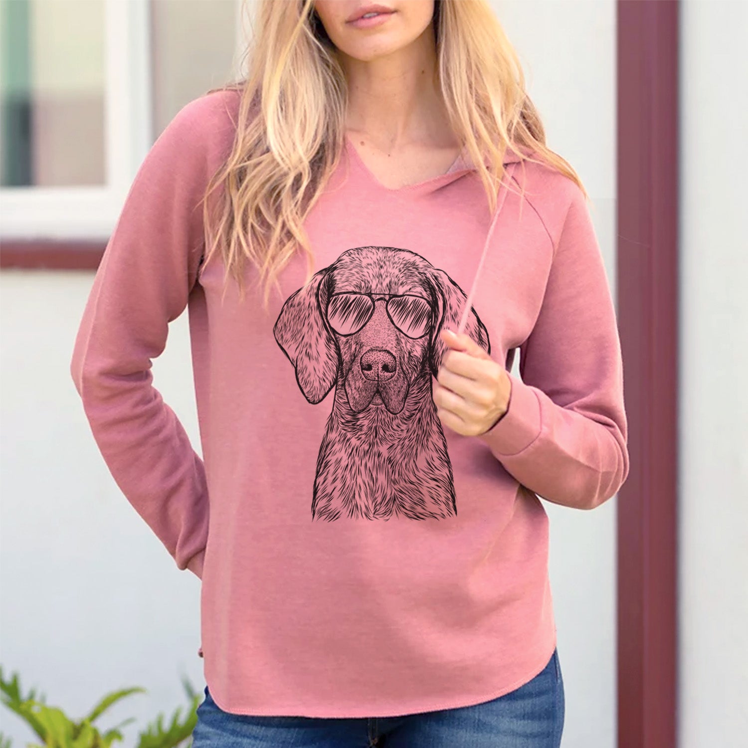 Aviator Boone the Plott Hound - Cali Wave Hooded Sweatshirt