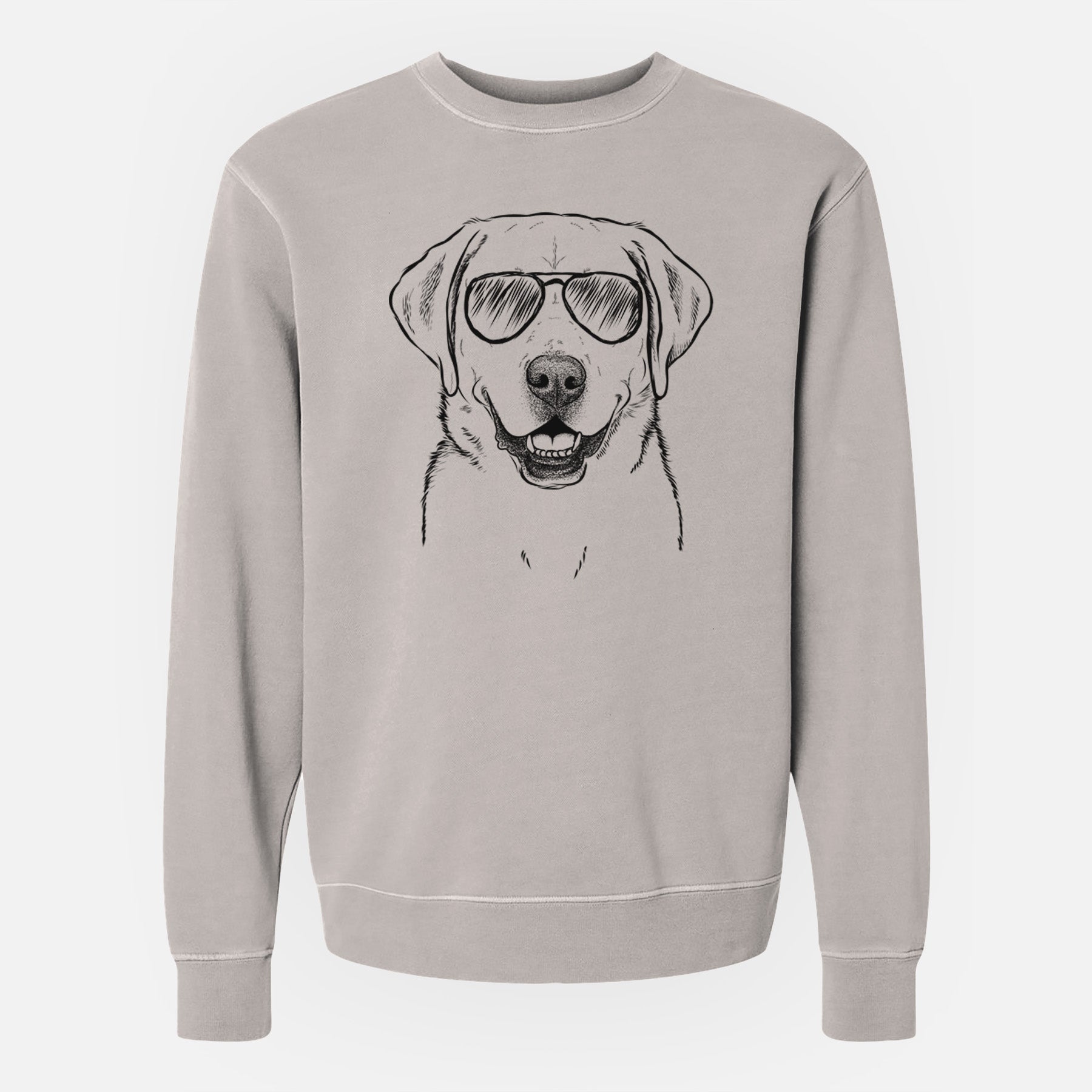 Aviator Booney the Labrador Retriever - Unisex Pigment Dyed Crew Sweatshirt