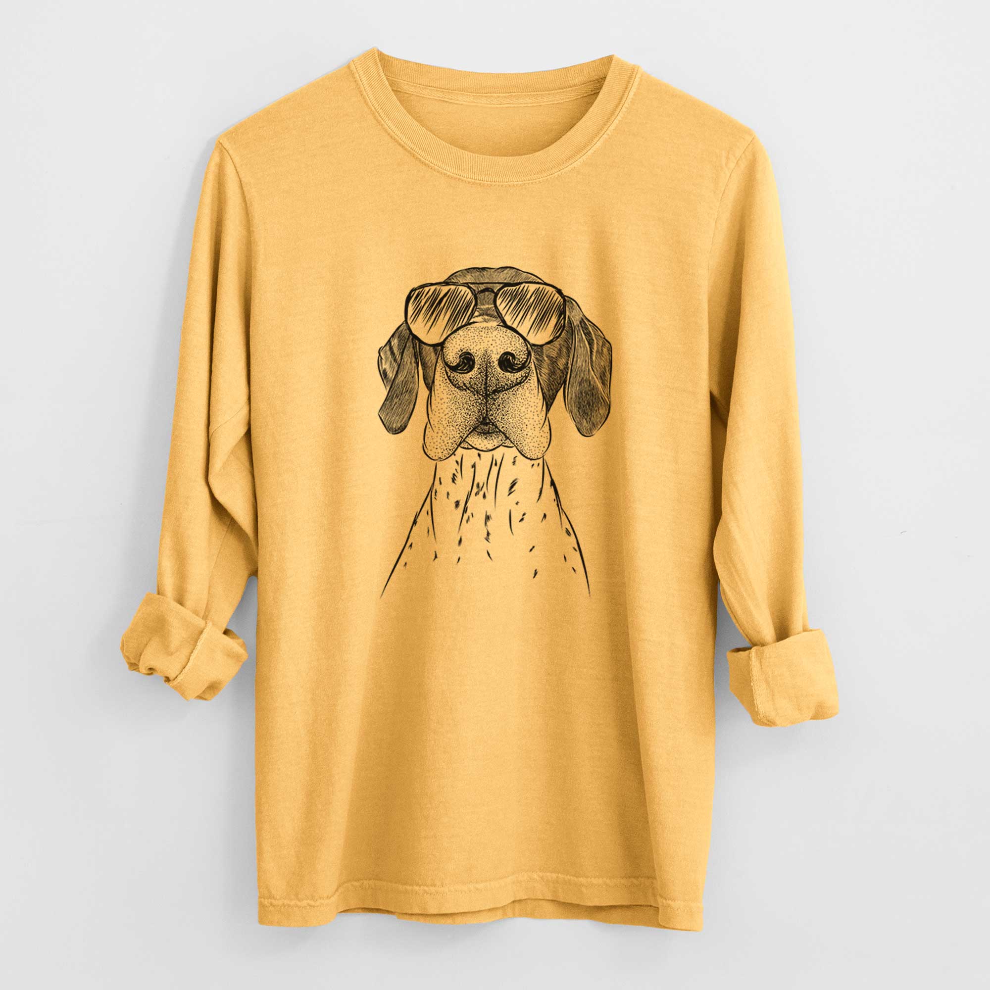 Aviators Booze the German Shorthaired Pointer - Heavyweight 100% Cotton Long Sleeve