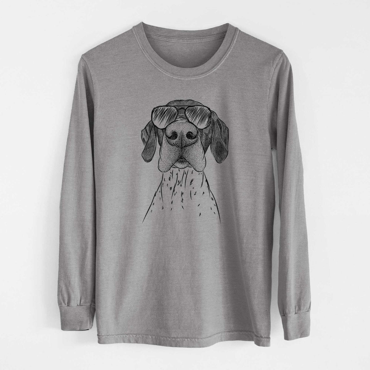 Aviators Booze the German Shorthaired Pointer - Heavyweight 100% Cotton Long Sleeve