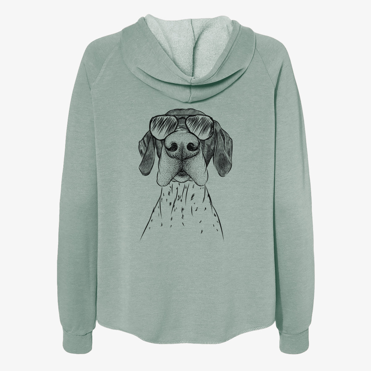 Booze the German Shorthaired Pointer - Women's Cali Wave Zip-Up Sweatshirt