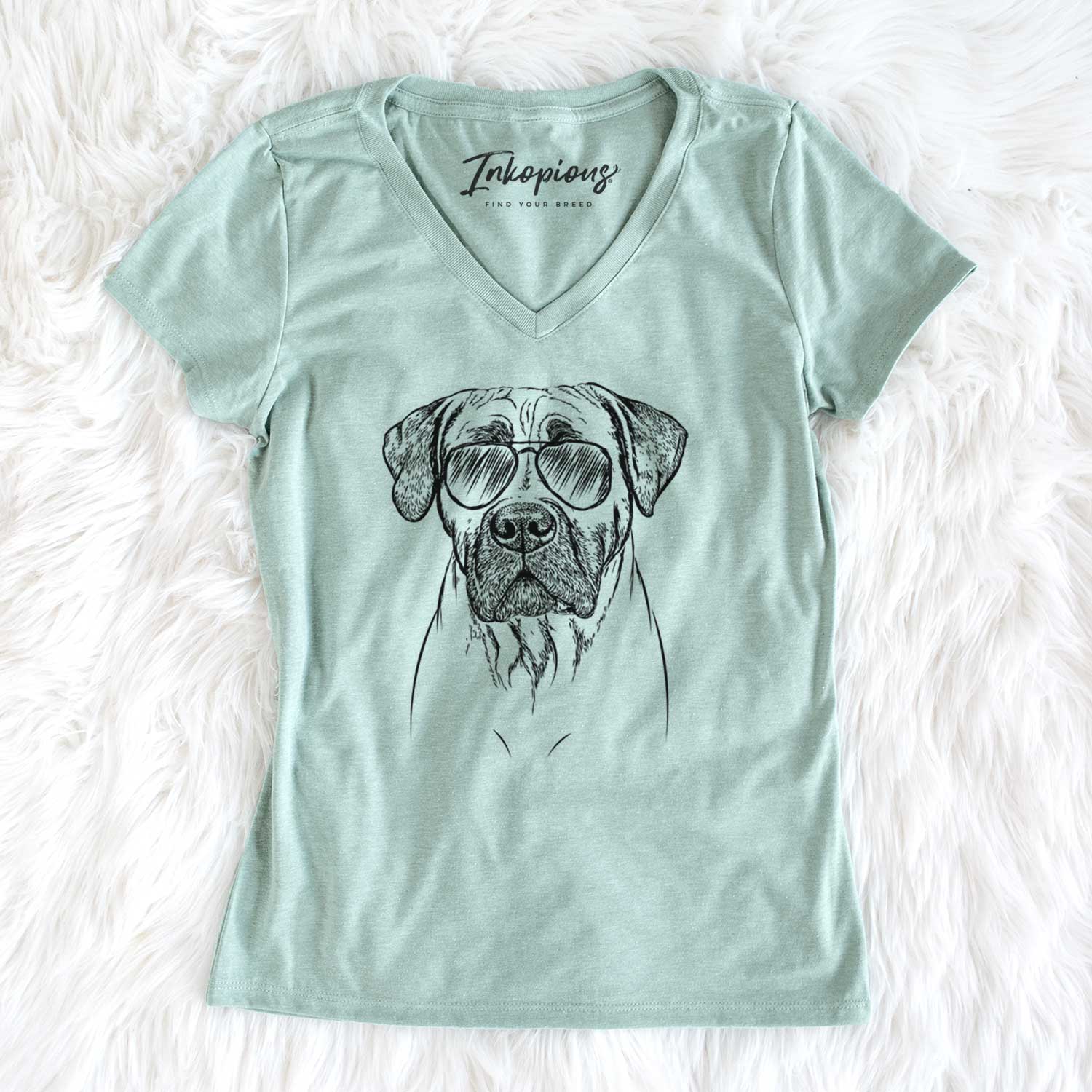 Aviator Boris the Boerboel - Women's V-neck Shirt