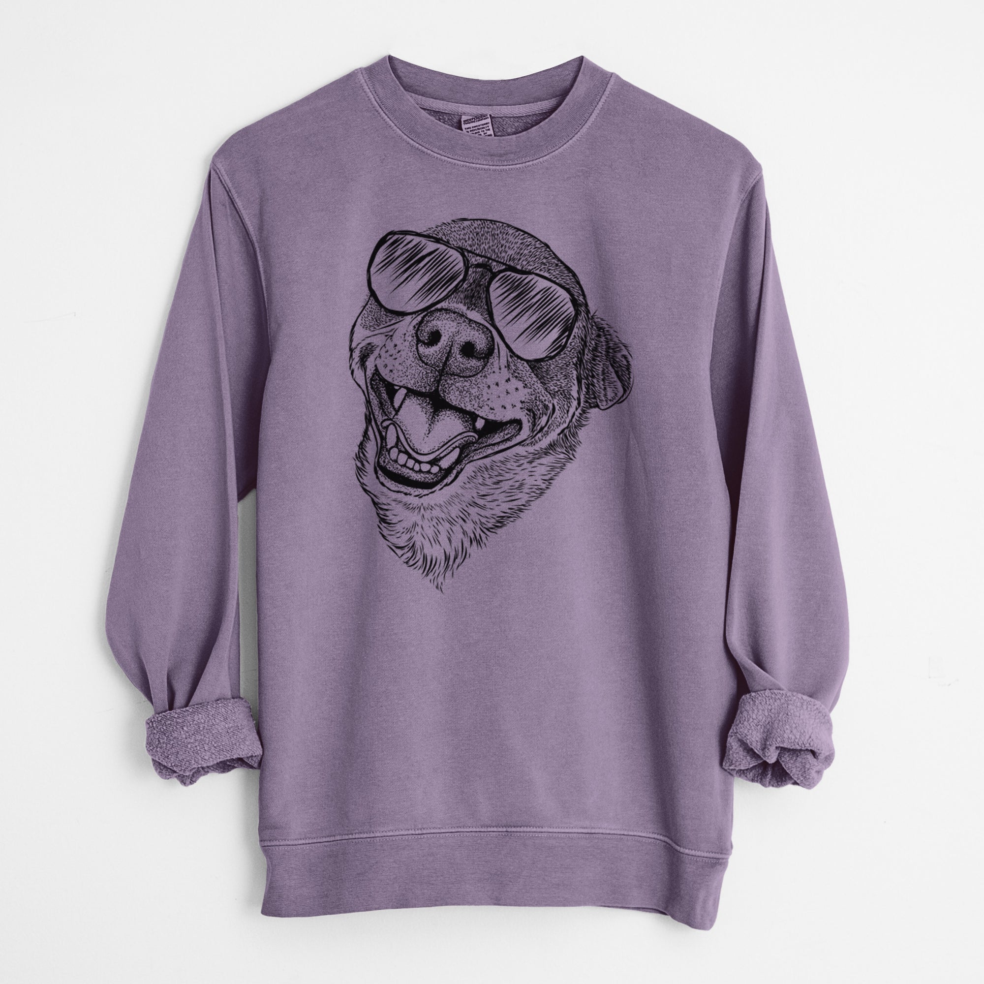 Aviator Boss the Chihuahua - Unisex Pigment Dyed Crew Sweatshirt