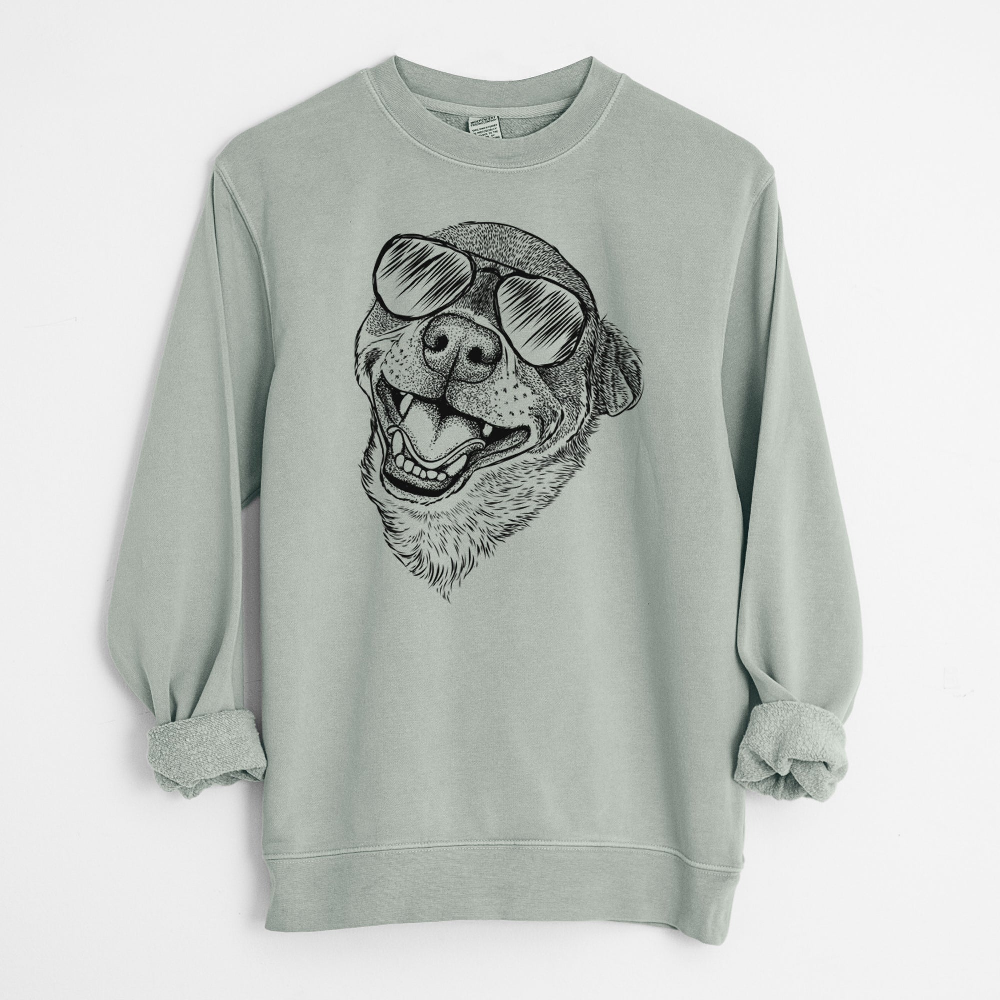 Aviator Boss the Chihuahua - Unisex Pigment Dyed Crew Sweatshirt