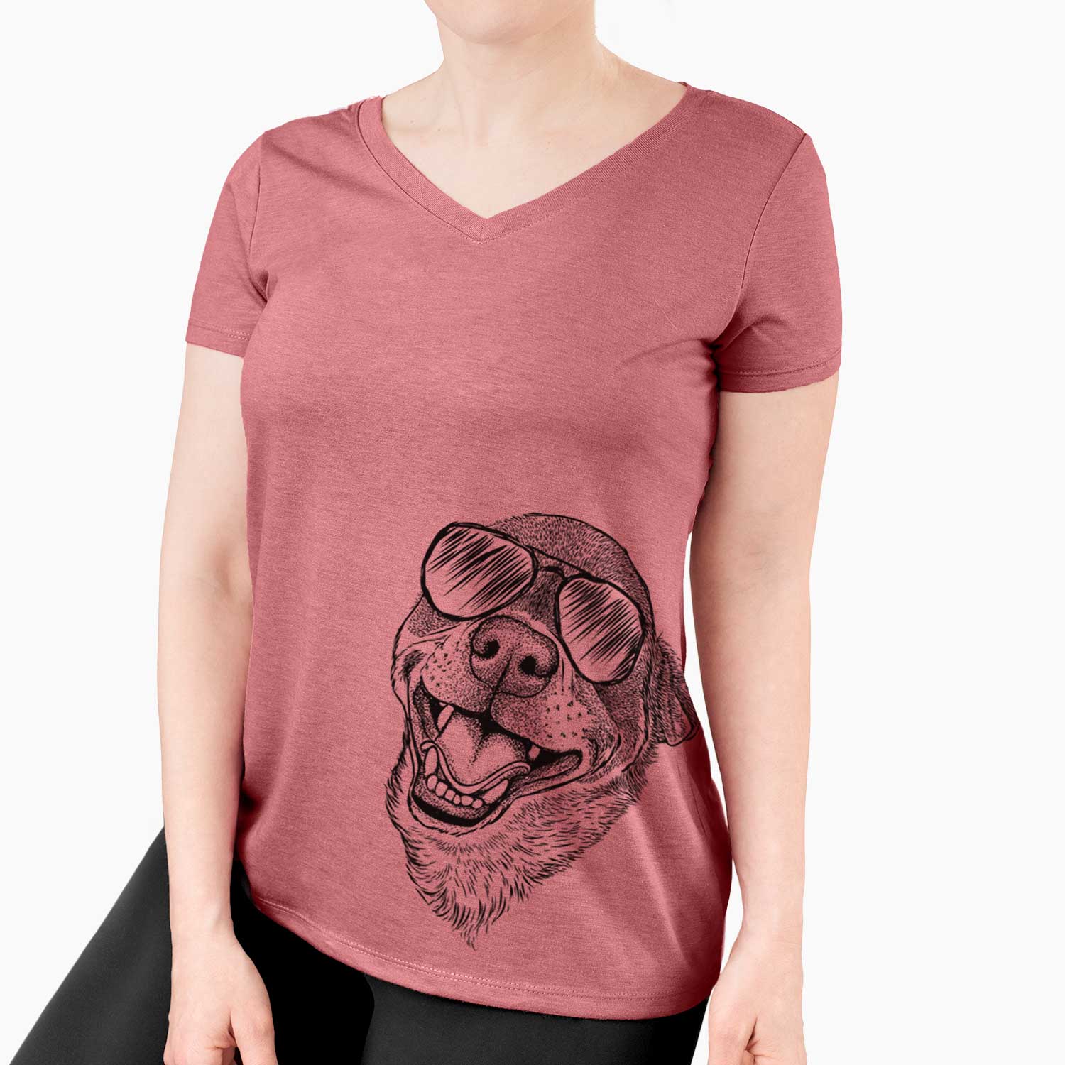 Aviator Boss the Chihuahua - Women's V-neck Shirt