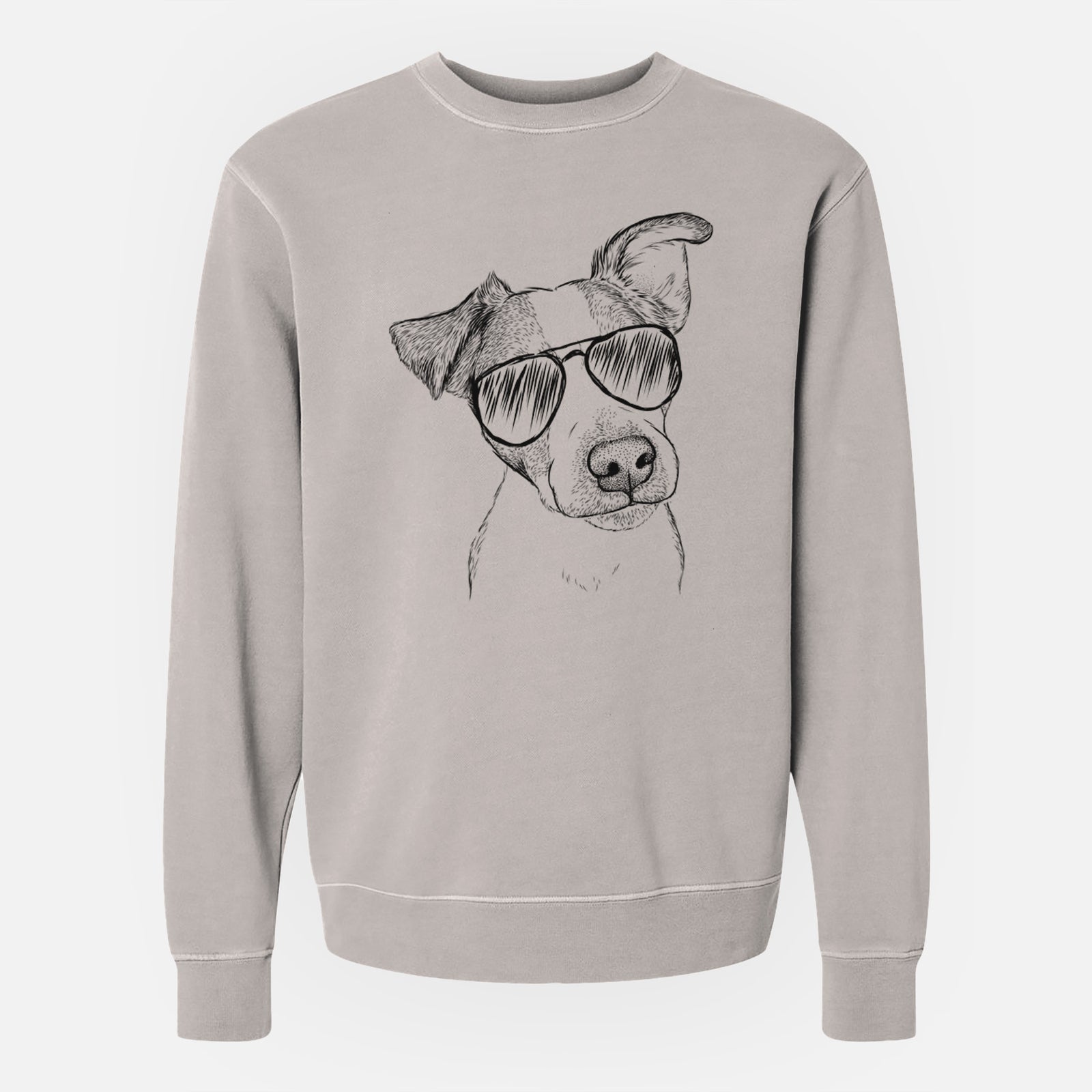 Aviator Bosse the Jack Russell Terrier - Unisex Pigment Dyed Crew Sweatshirt