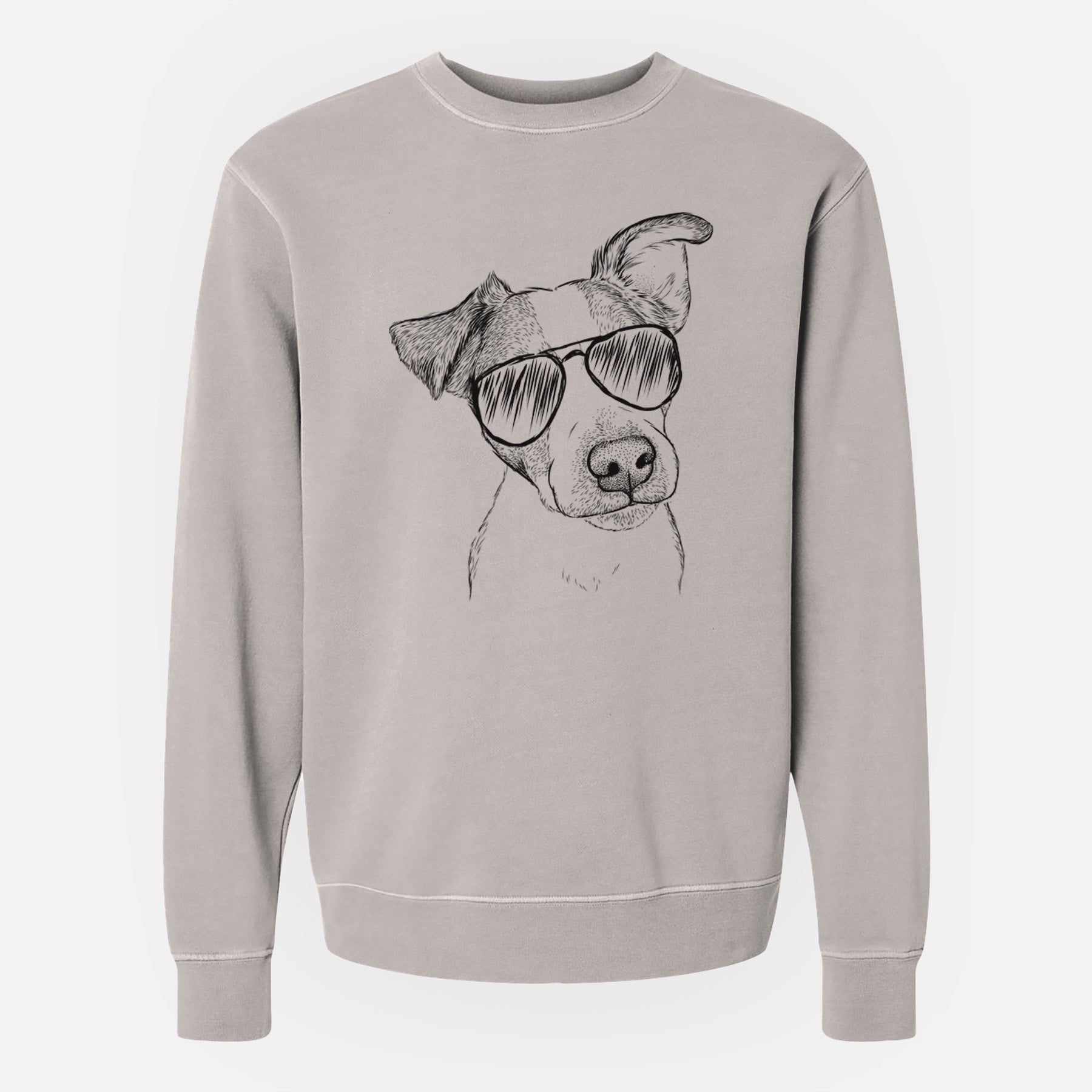 Aviator Bosse the Jack Russell Terrier - Unisex Pigment Dyed Crew Sweatshirt