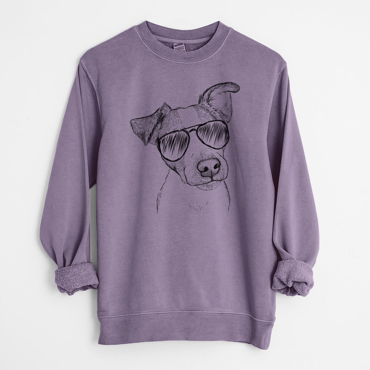Aviator Bosse the Jack Russell Terrier - Unisex Pigment Dyed Crew Sweatshirt