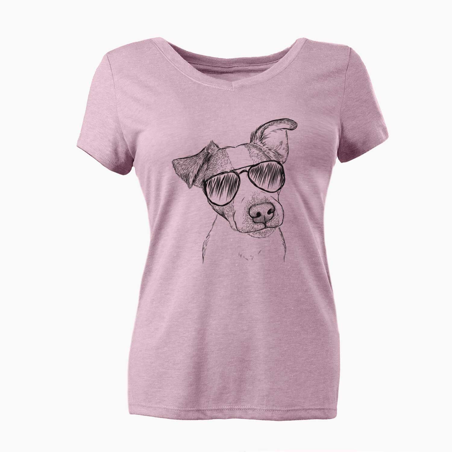 Aviator Bosse the Jack Russell Terrier - Women's V-neck Shirt