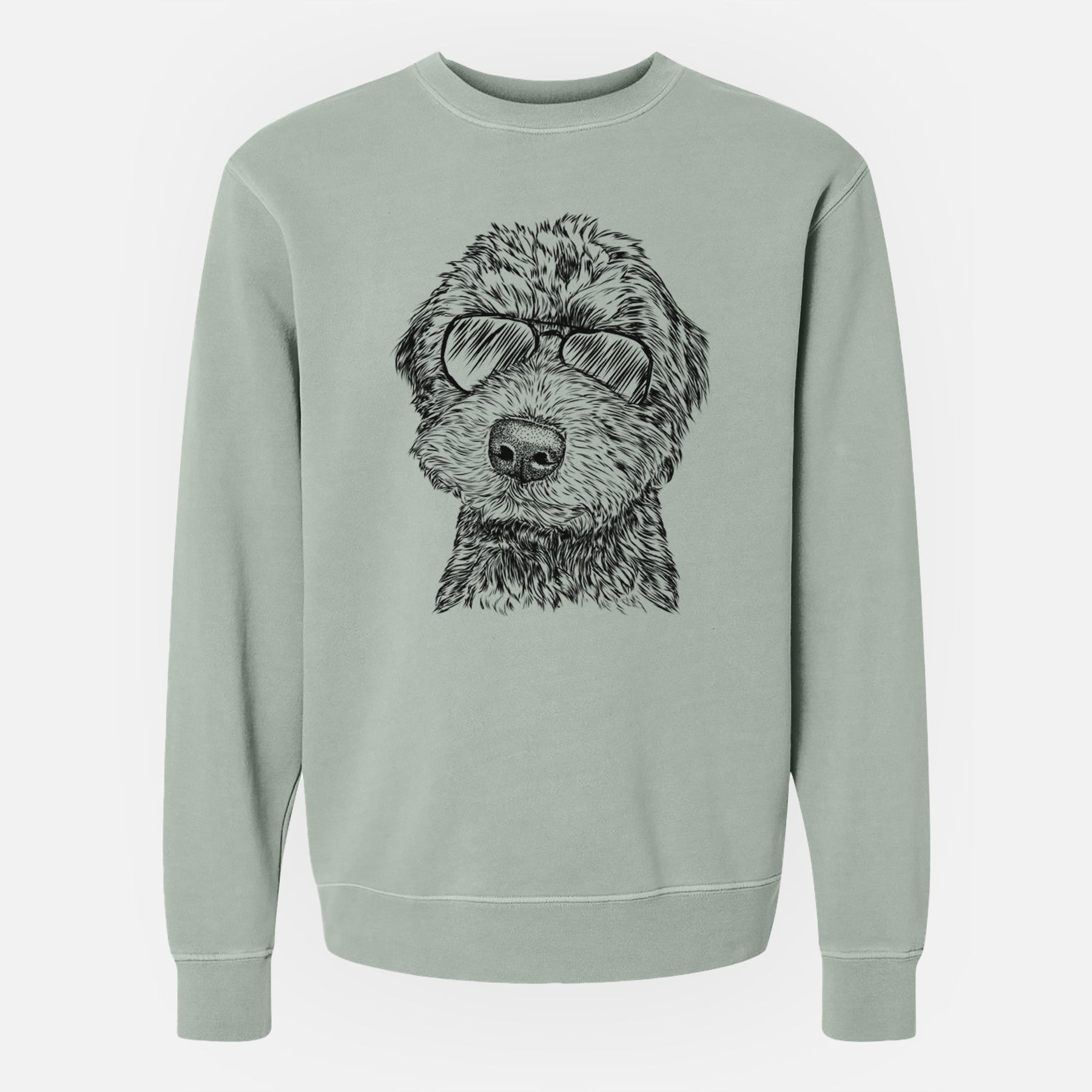 Aviator Bowser the Whoodle - Unisex Pigment Dyed Crew Sweatshirt