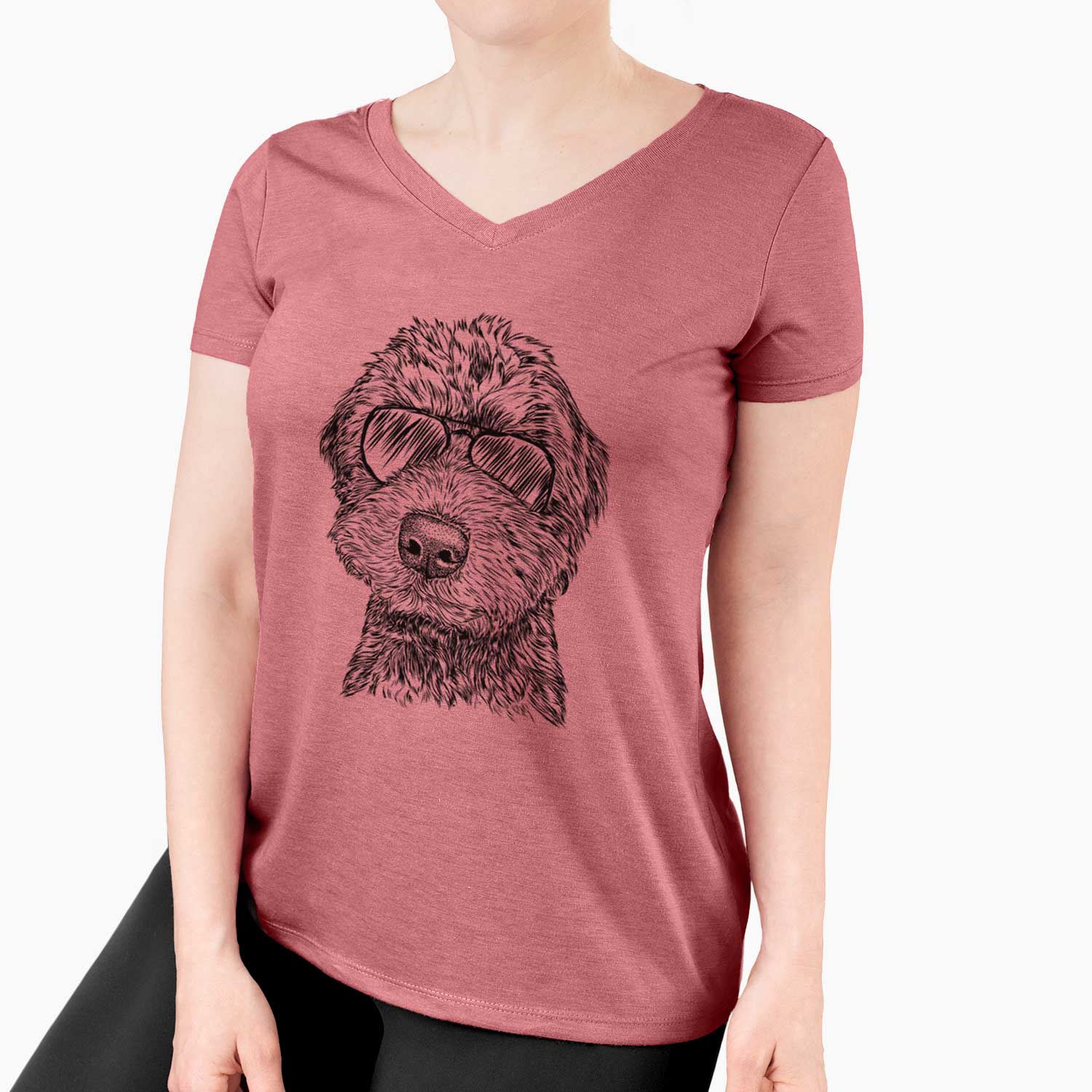 Aviator Bowser the Whoodle - Women's V-neck Shirt