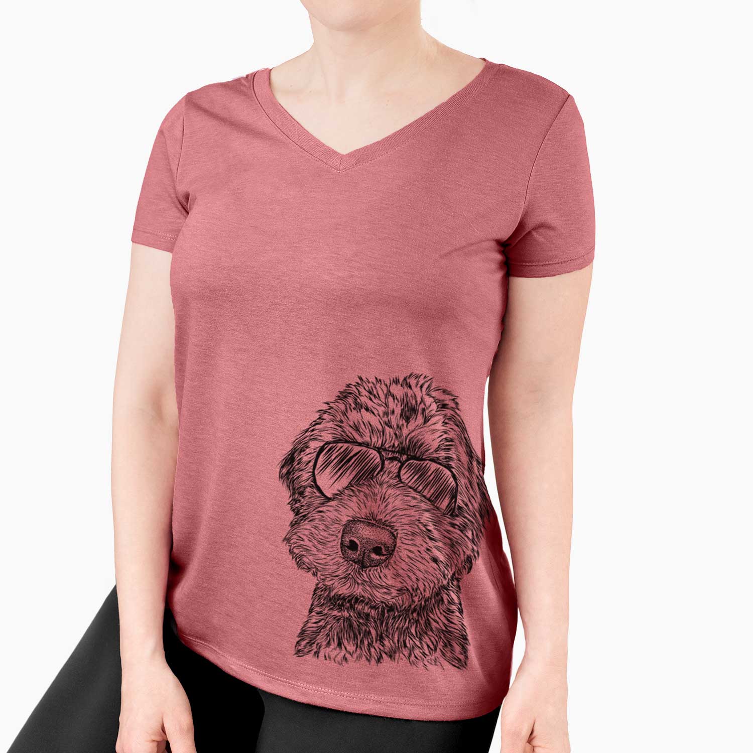 Aviator Bowser the Whoodle - Women's V-neck Shirt