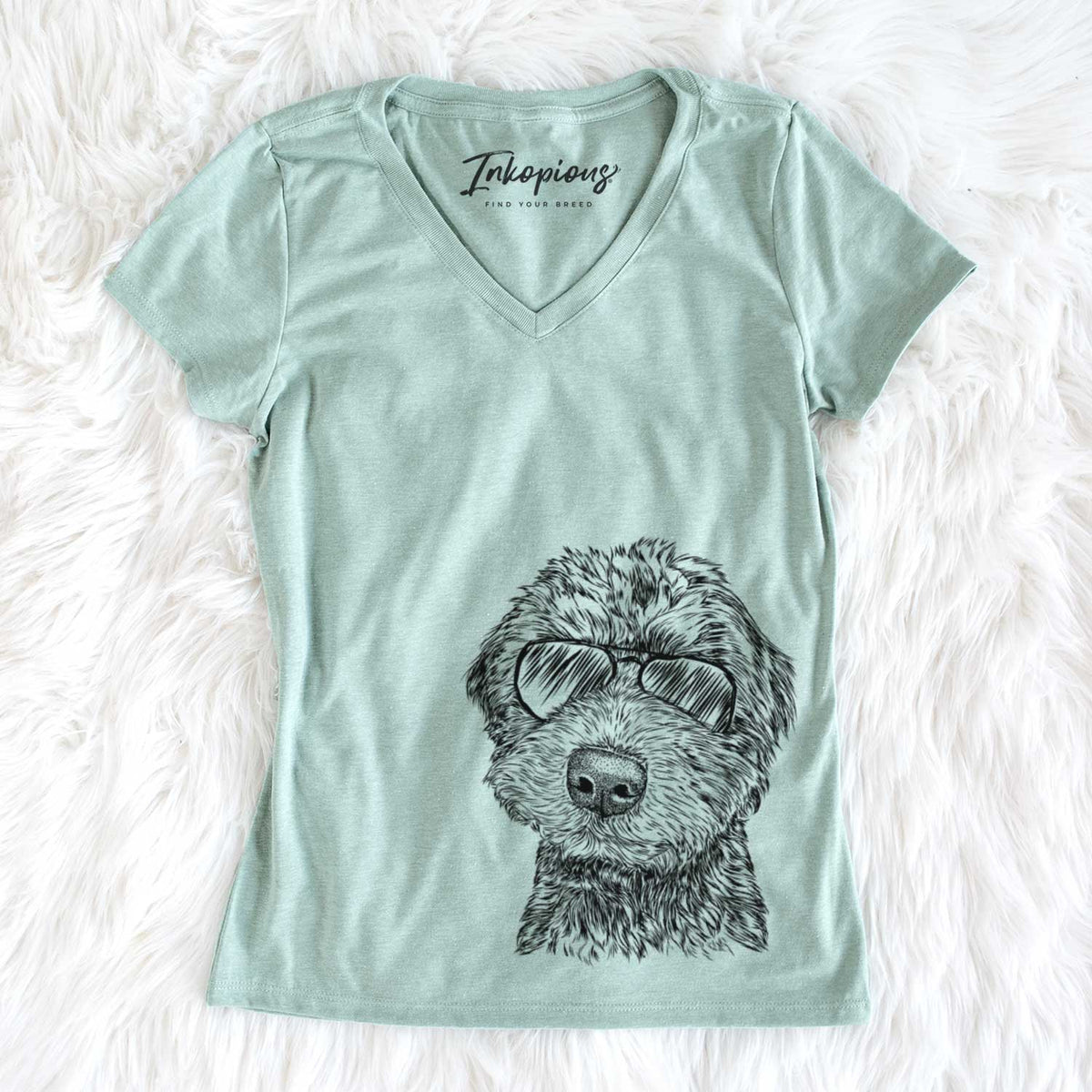 Aviator Bowser the Whoodle - Women's V-neck Shirt