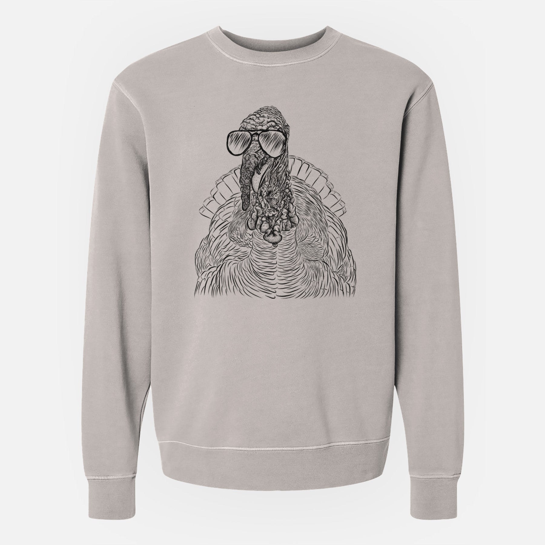 Aviator Brady the Turkey - Unisex Pigment Dyed Crew Sweatshirt