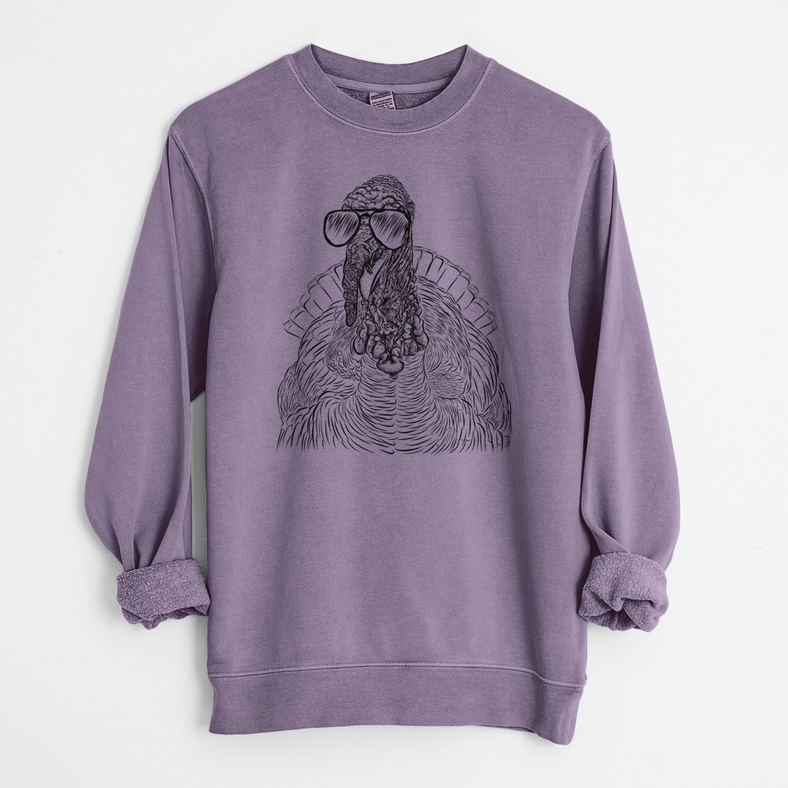 Aviator Brady the Turkey - Unisex Pigment Dyed Crew Sweatshirt