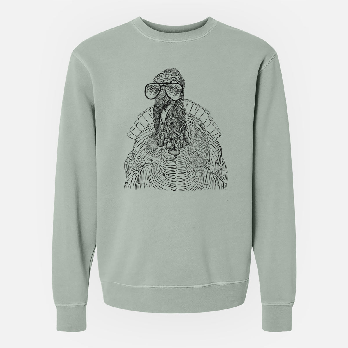 Aviator Brady the Turkey - Unisex Pigment Dyed Crew Sweatshirt