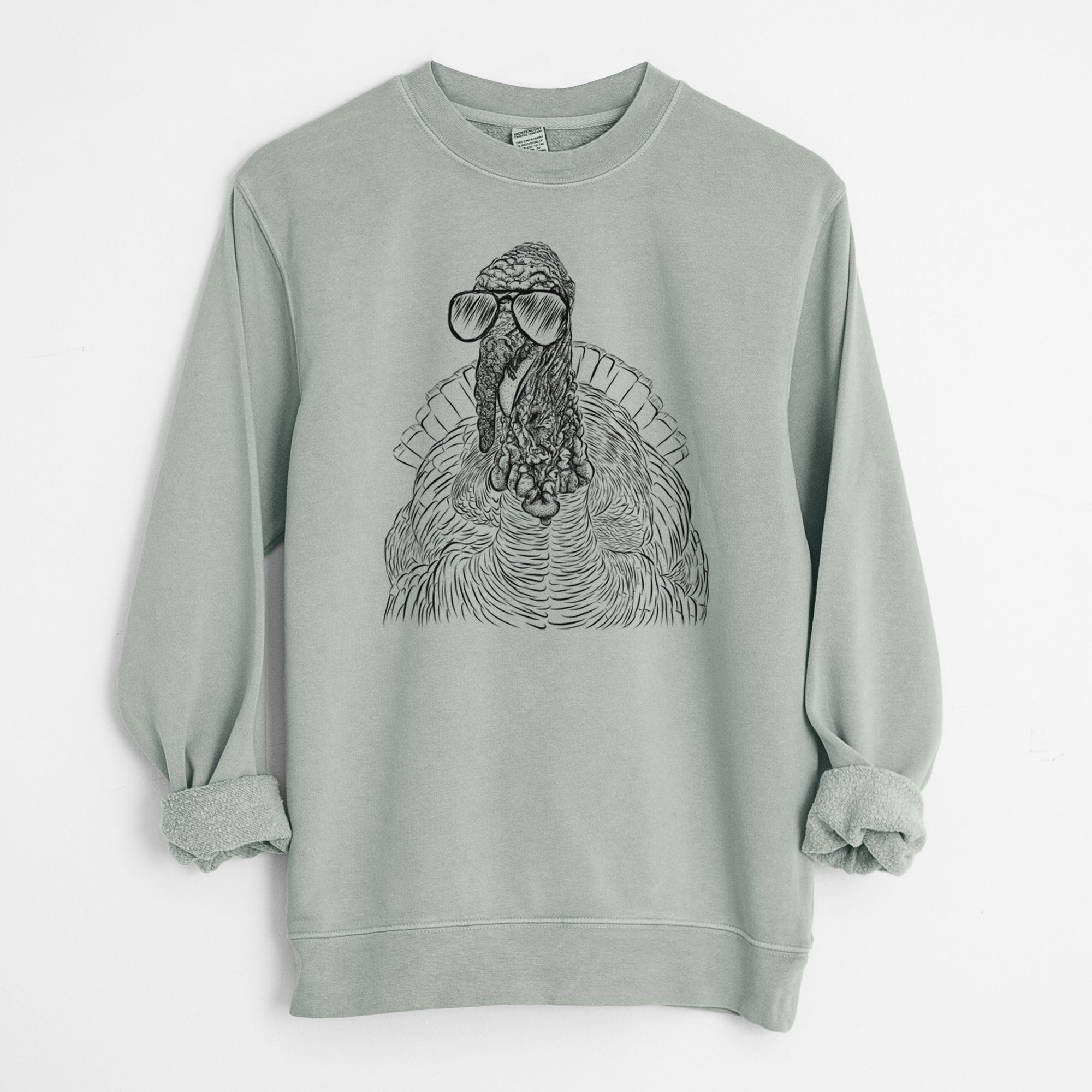 Aviator Brady the Turkey - Unisex Pigment Dyed Crew Sweatshirt