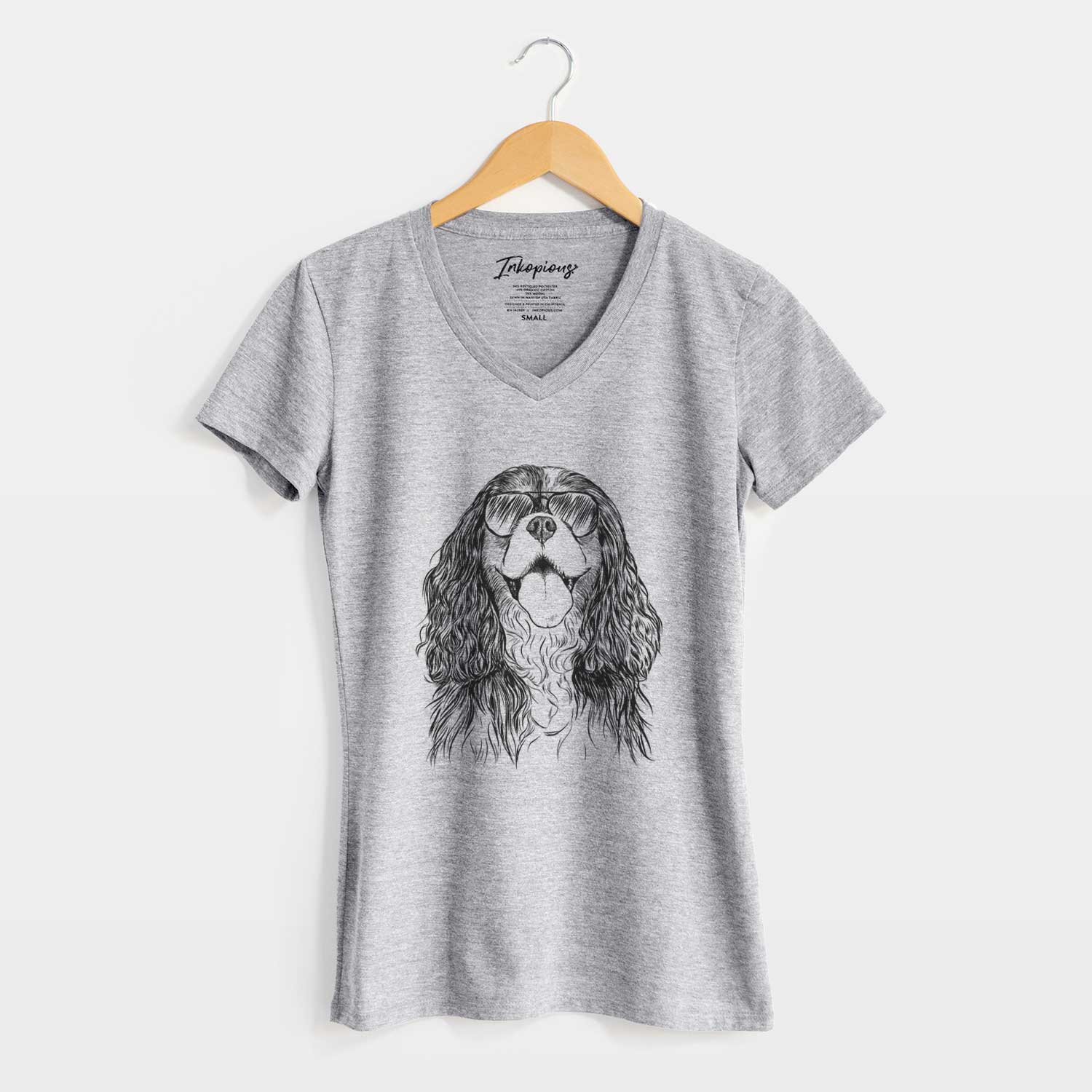 Aviator Brandy the Cavalier King Charles Spaniel - Women's V-neck Shirt