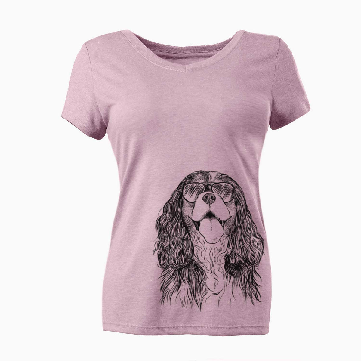 Aviator Brandy the Cavalier King Charles Spaniel - Women's V-neck Shirt