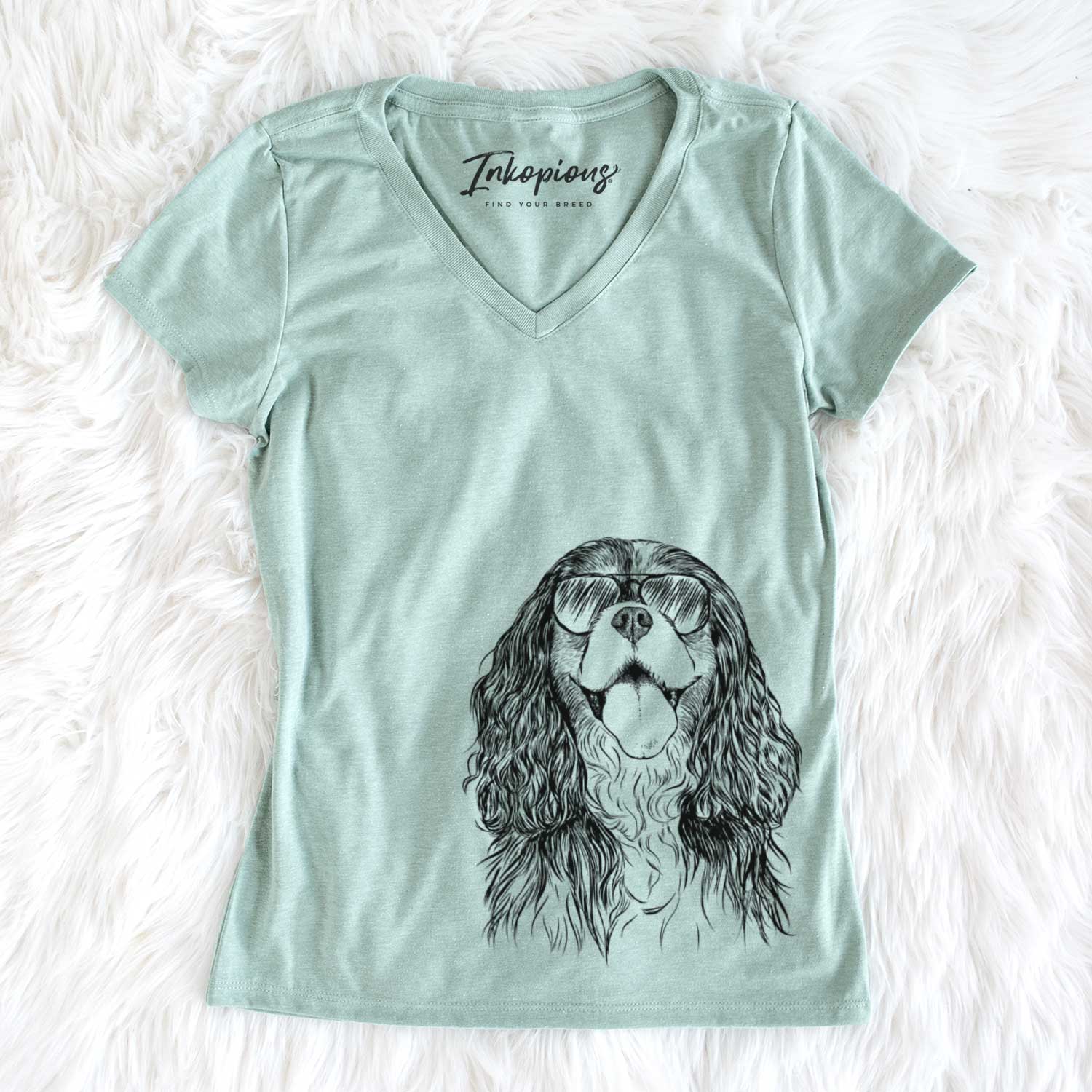 Aviator Brandy the Cavalier King Charles Spaniel - Women's V-neck Shirt