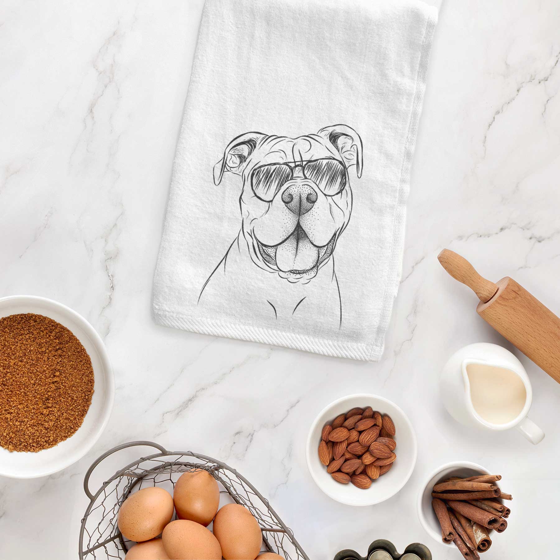 Bravo the Bulldog Mix Decorative Hand Towel