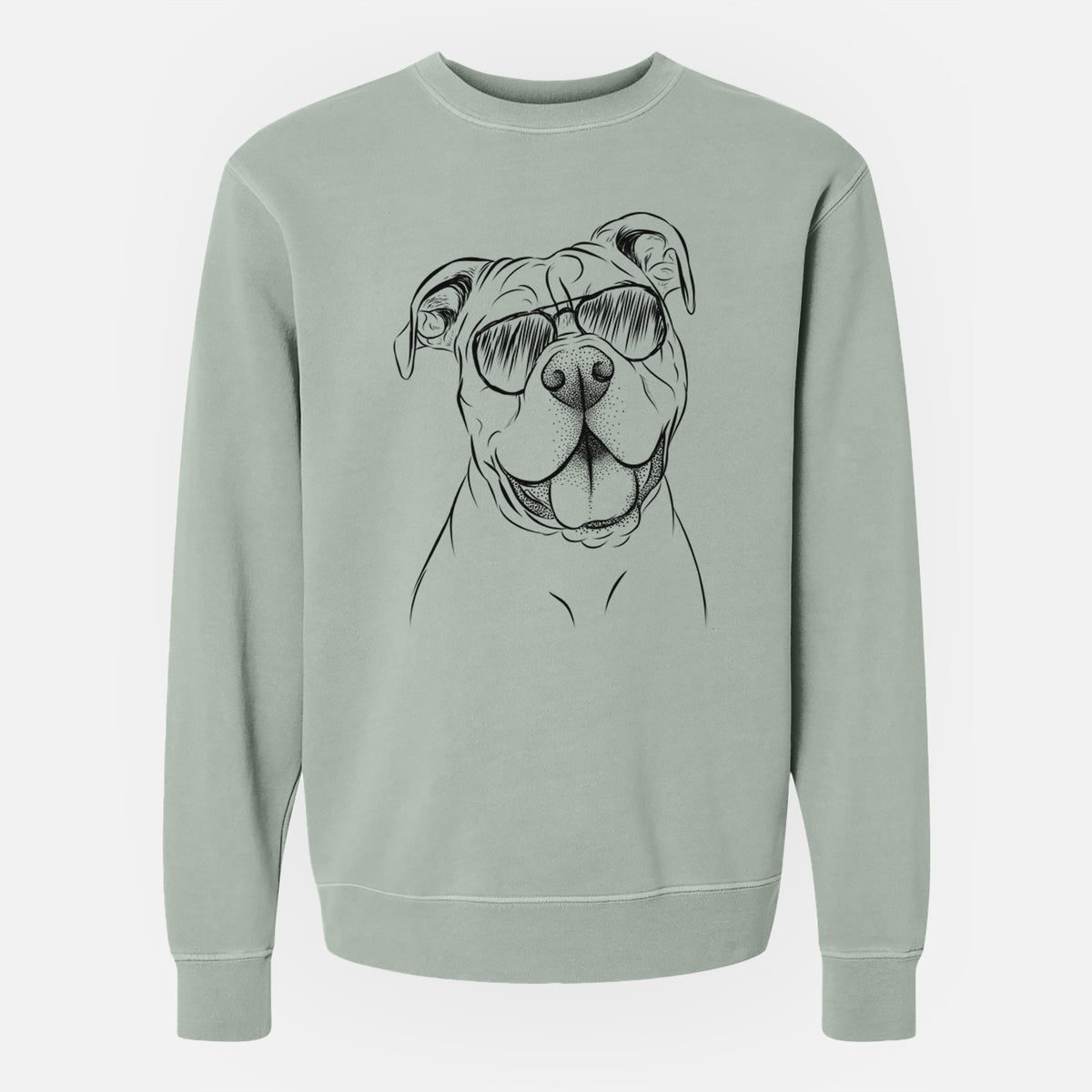 Aviator Bravo the Bulldog Mix - Unisex Pigment Dyed Crew Sweatshirt