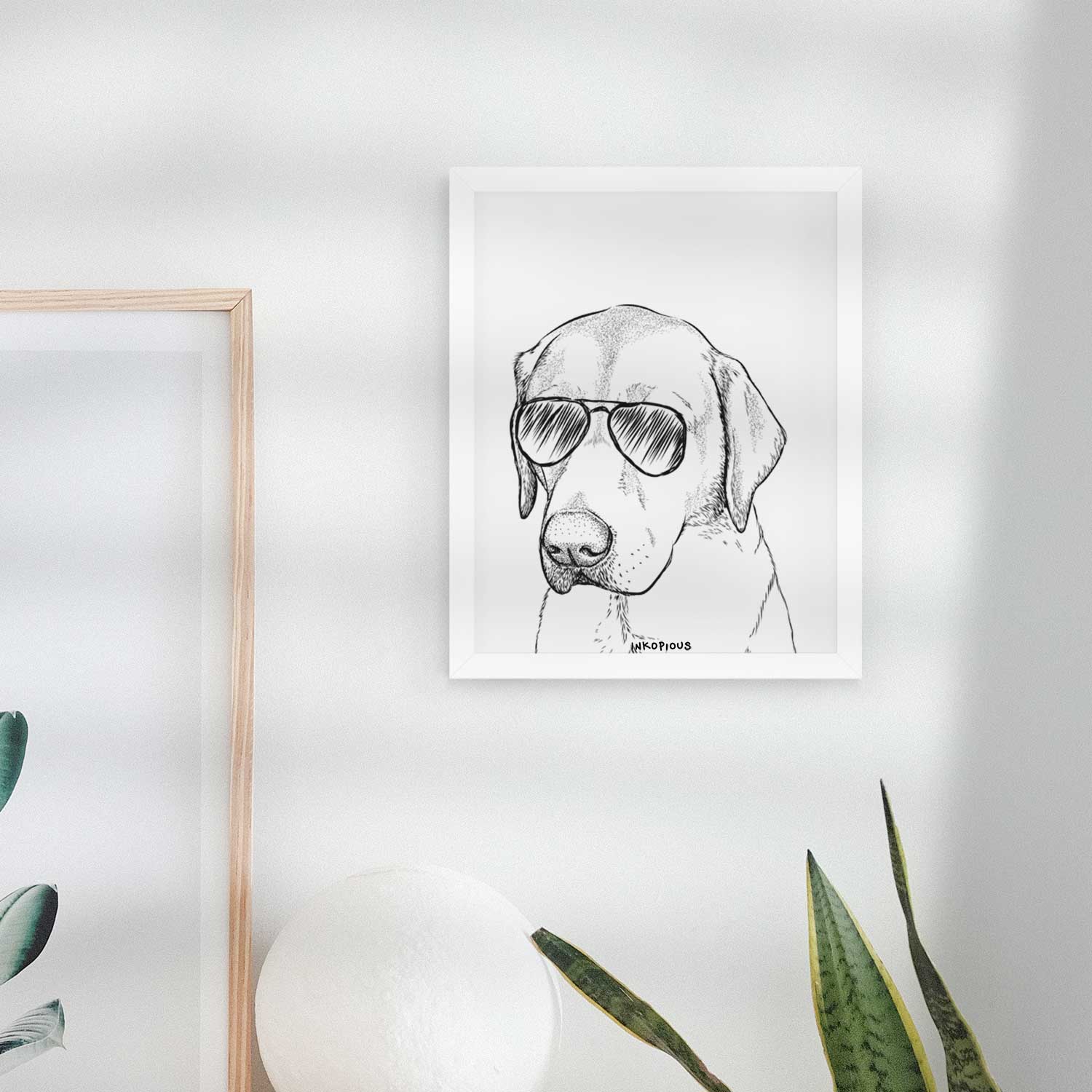 Braxton the Yellow Lab Art Print