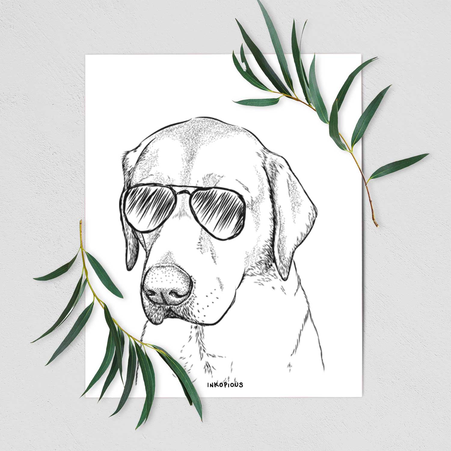 Braxton the Yellow Lab Art Print