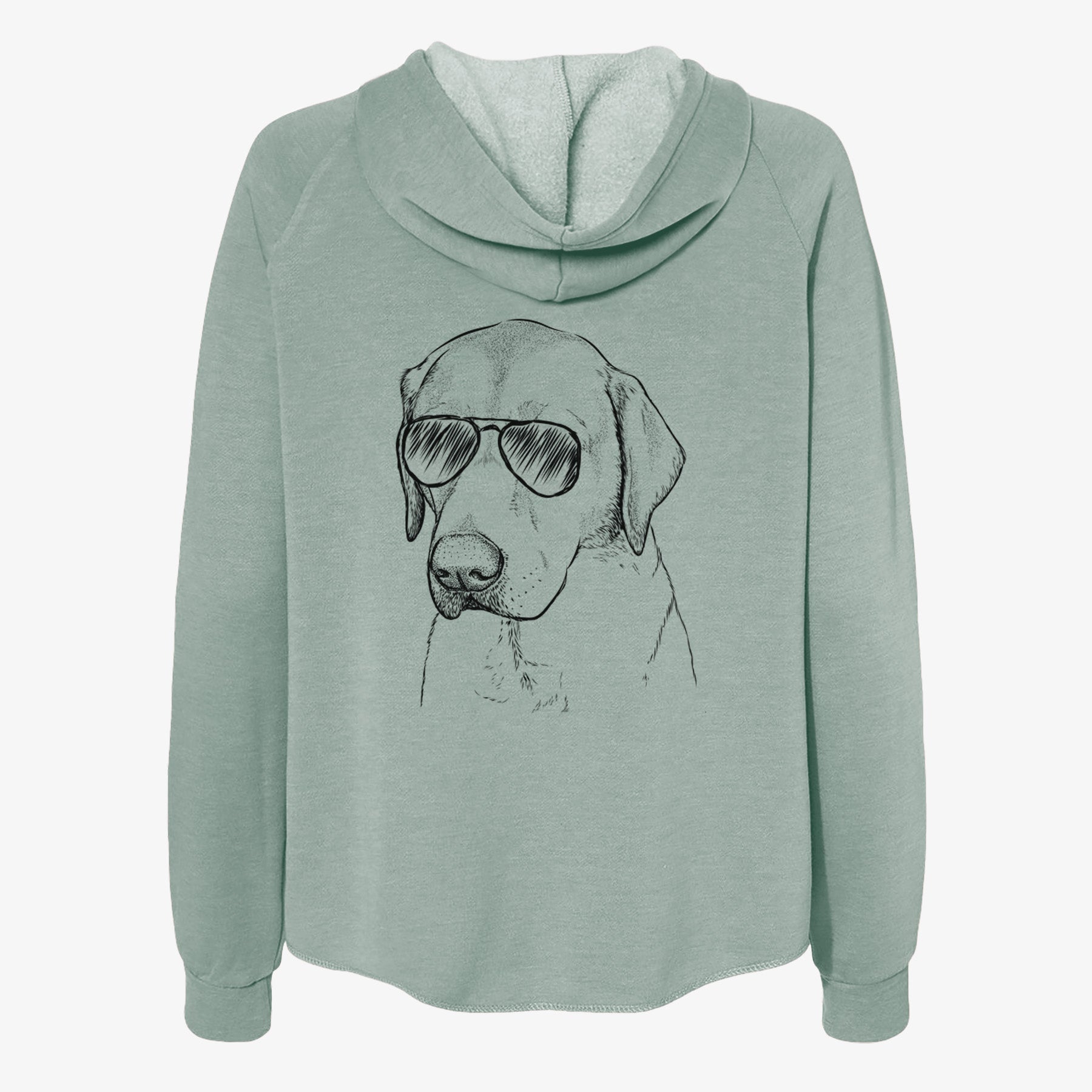 Braxton the Yellow Lab - Women's Cali Wave Zip-Up Sweatshirt