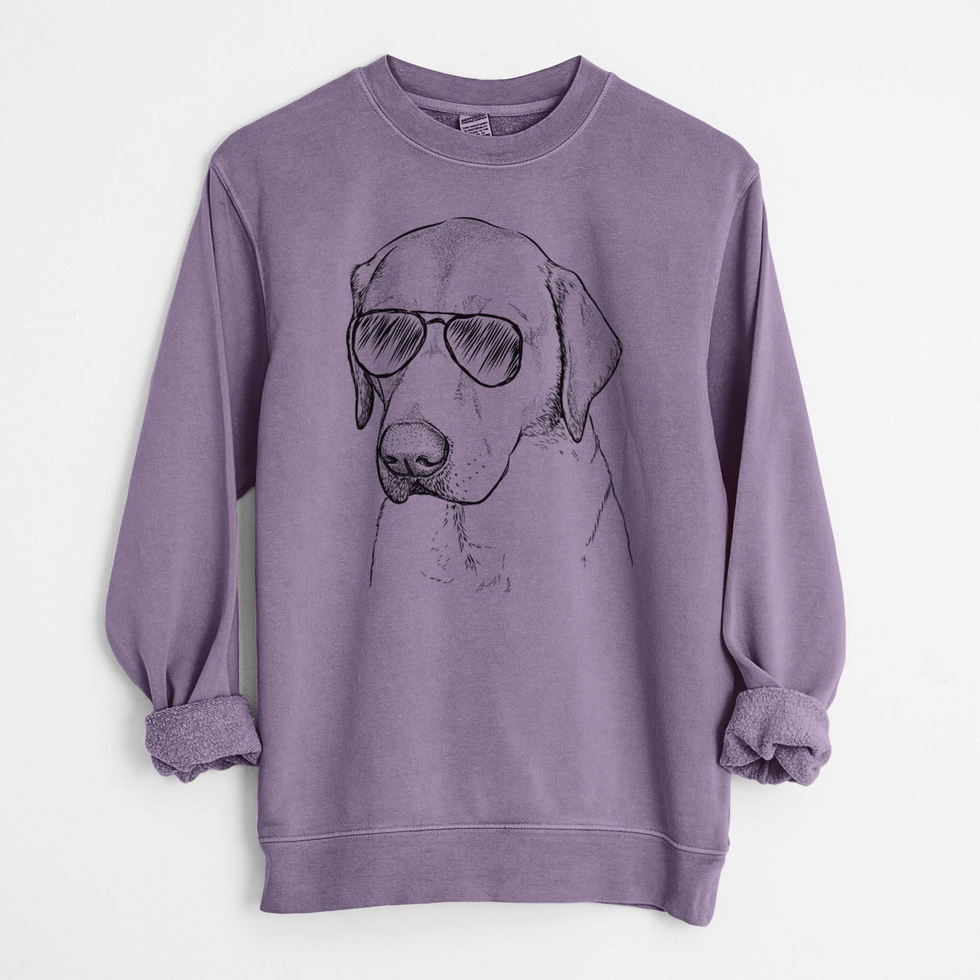 Aviator Braxton the Yellow Lab - Unisex Pigment Dyed Crew Sweatshirt