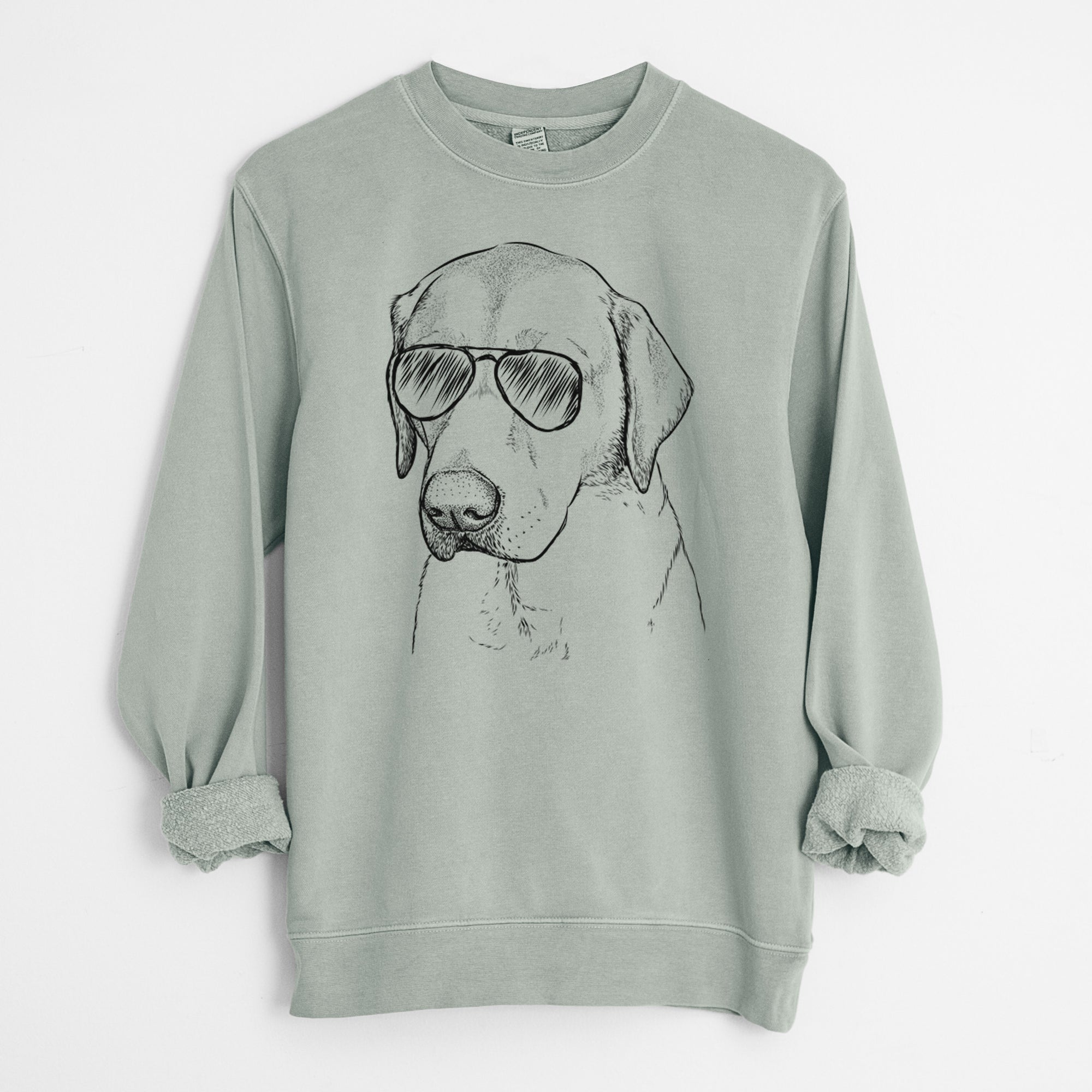 Aviator Braxton the Yellow Lab - Unisex Pigment Dyed Crew Sweatshirt