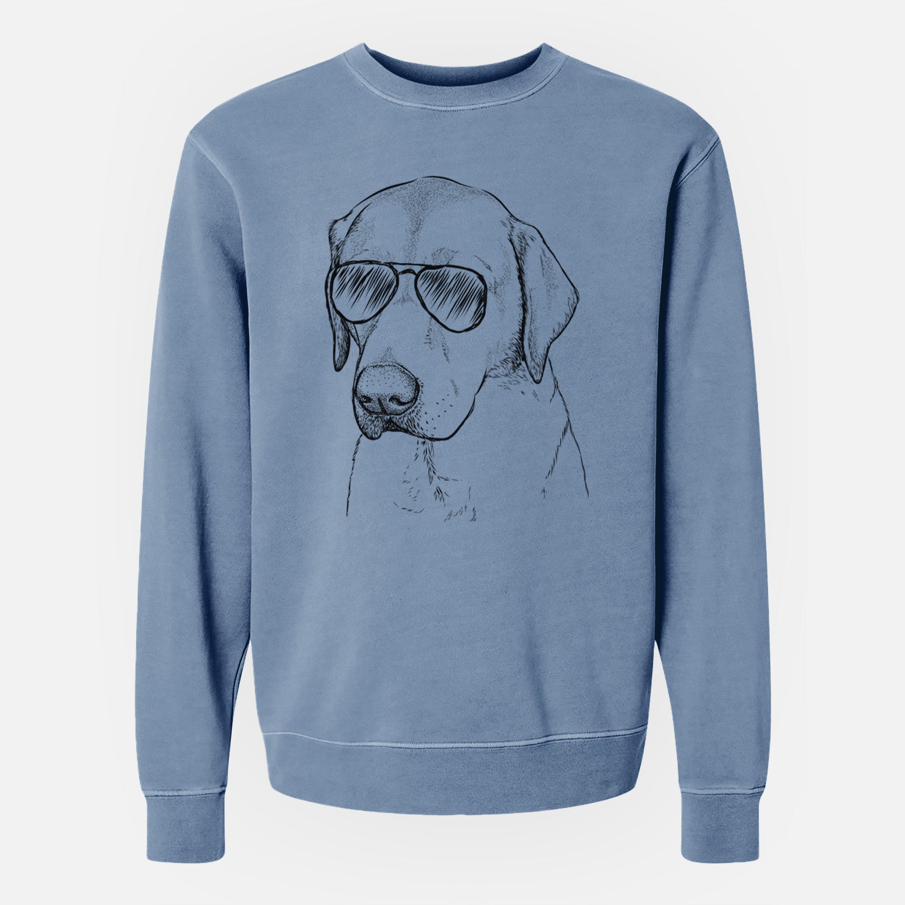 Aviator Braxton the Yellow Lab - Unisex Pigment Dyed Crew Sweatshirt