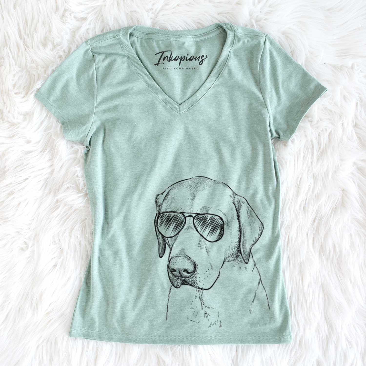 Aviator Braxton the Yellow Lab - Women's V-neck Shirt