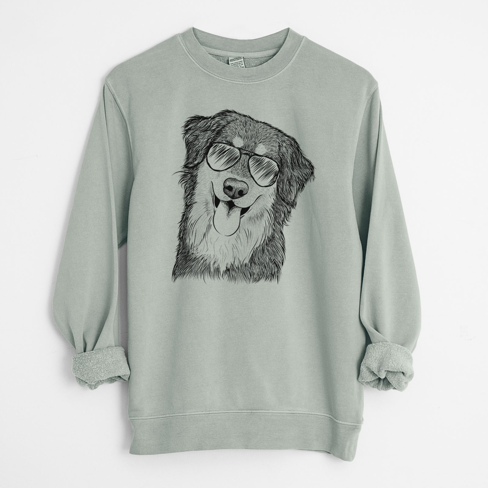 Aviator Brodie the Golden Aussie - Unisex Pigment Dyed Crew Sweatshirt