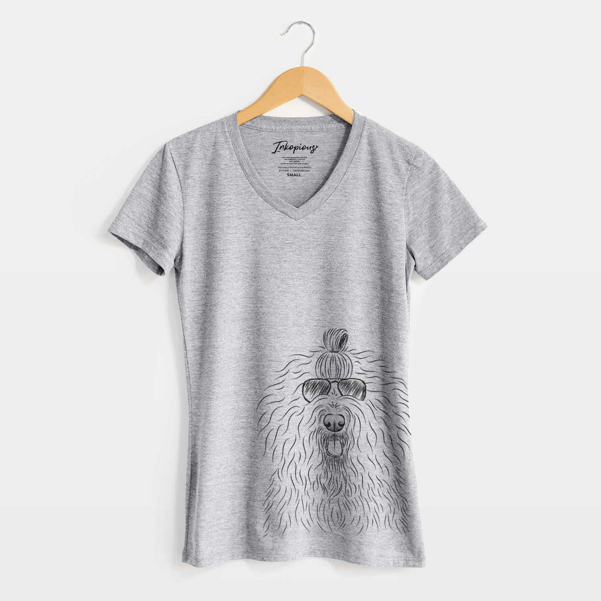 Aviator Brody the Old English Sheepdog - Women's V-neck Shirt