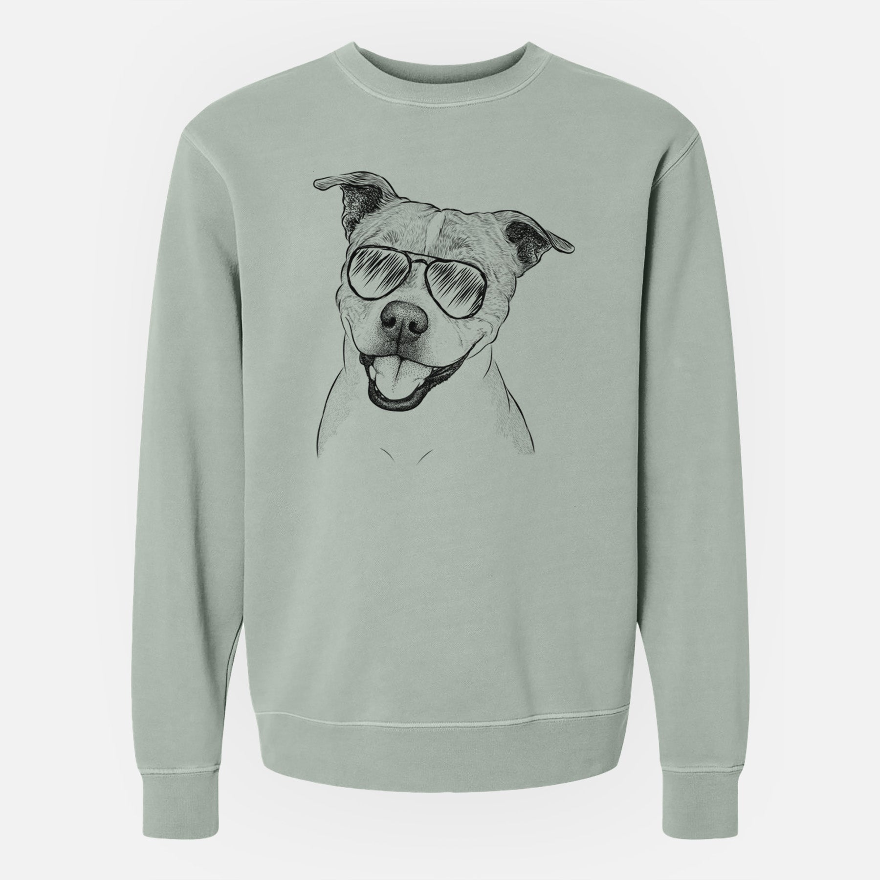 Aviator BrookLyn the Staffordshire Bull Terrier - Unisex Pigment Dyed Crew Sweatshirt