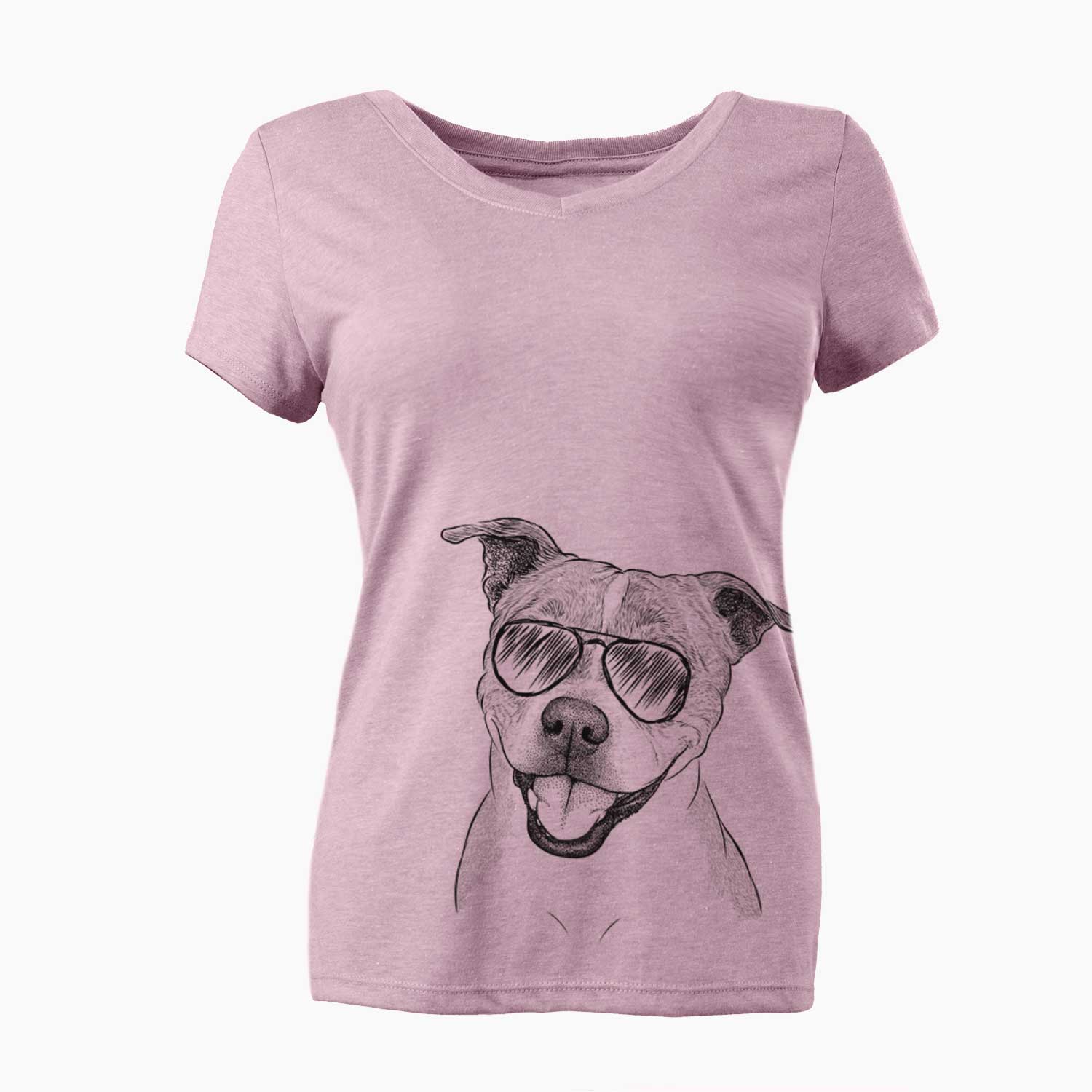 Aviator BrookLyn the Staffordshire Bull Terrier - Women's V-neck Shirt