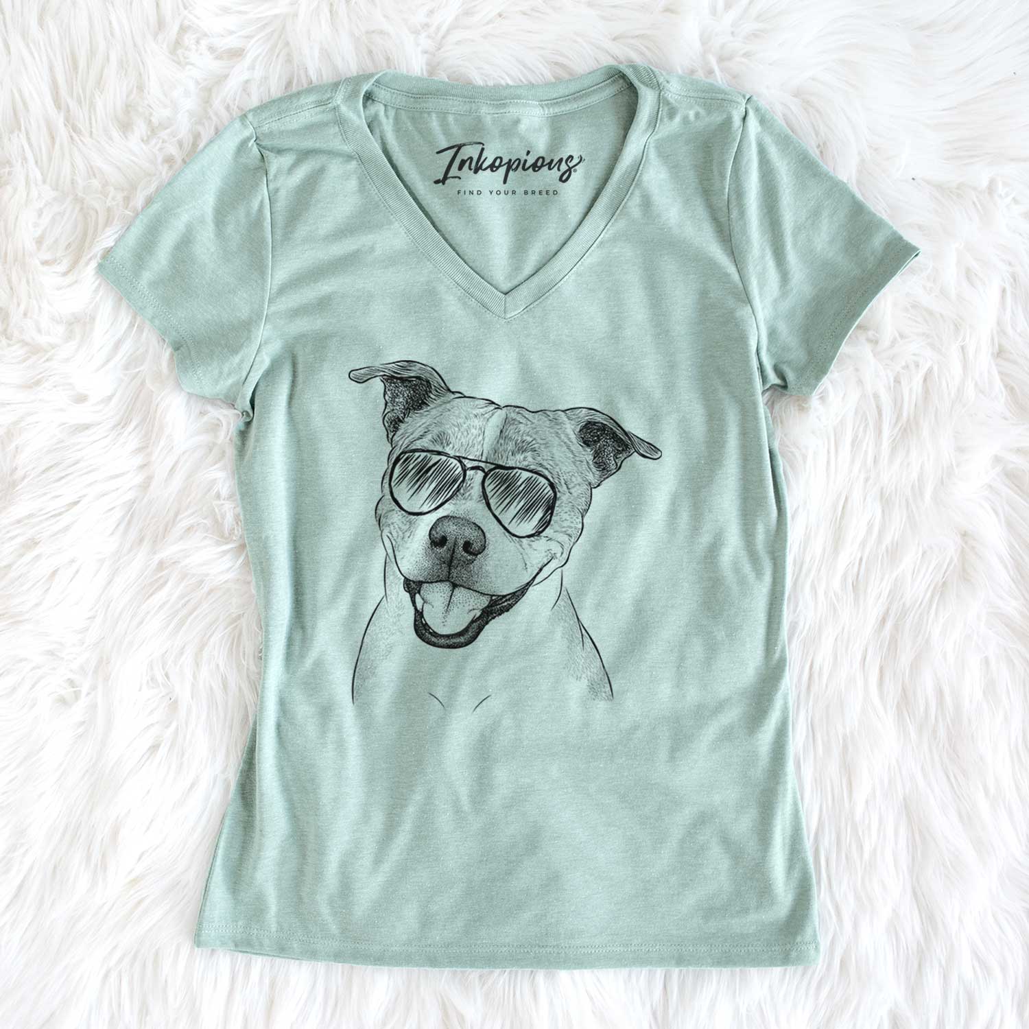 Aviator BrookLyn the Staffordshire Bull Terrier - Women's V-neck Shirt