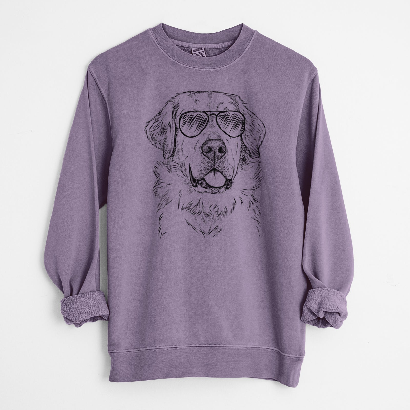 Aviator Brophy the Great Pyrenees - Unisex Pigment Dyed Crew Sweatshirt