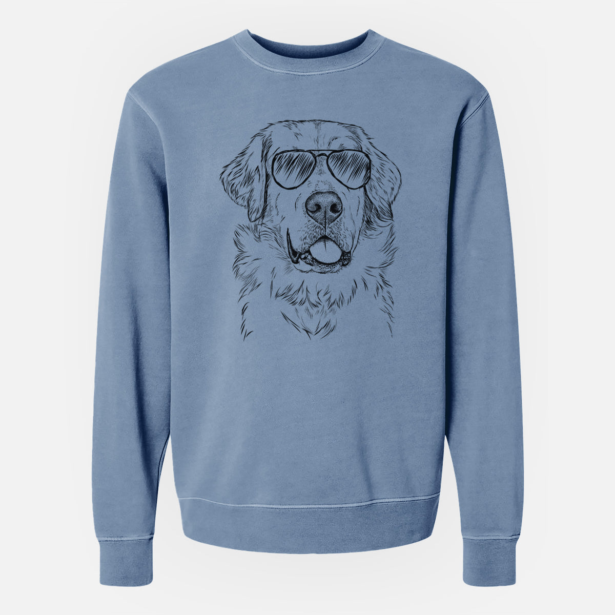 Aviator Brophy the Great Pyrenees - Unisex Pigment Dyed Crew Sweatshirt