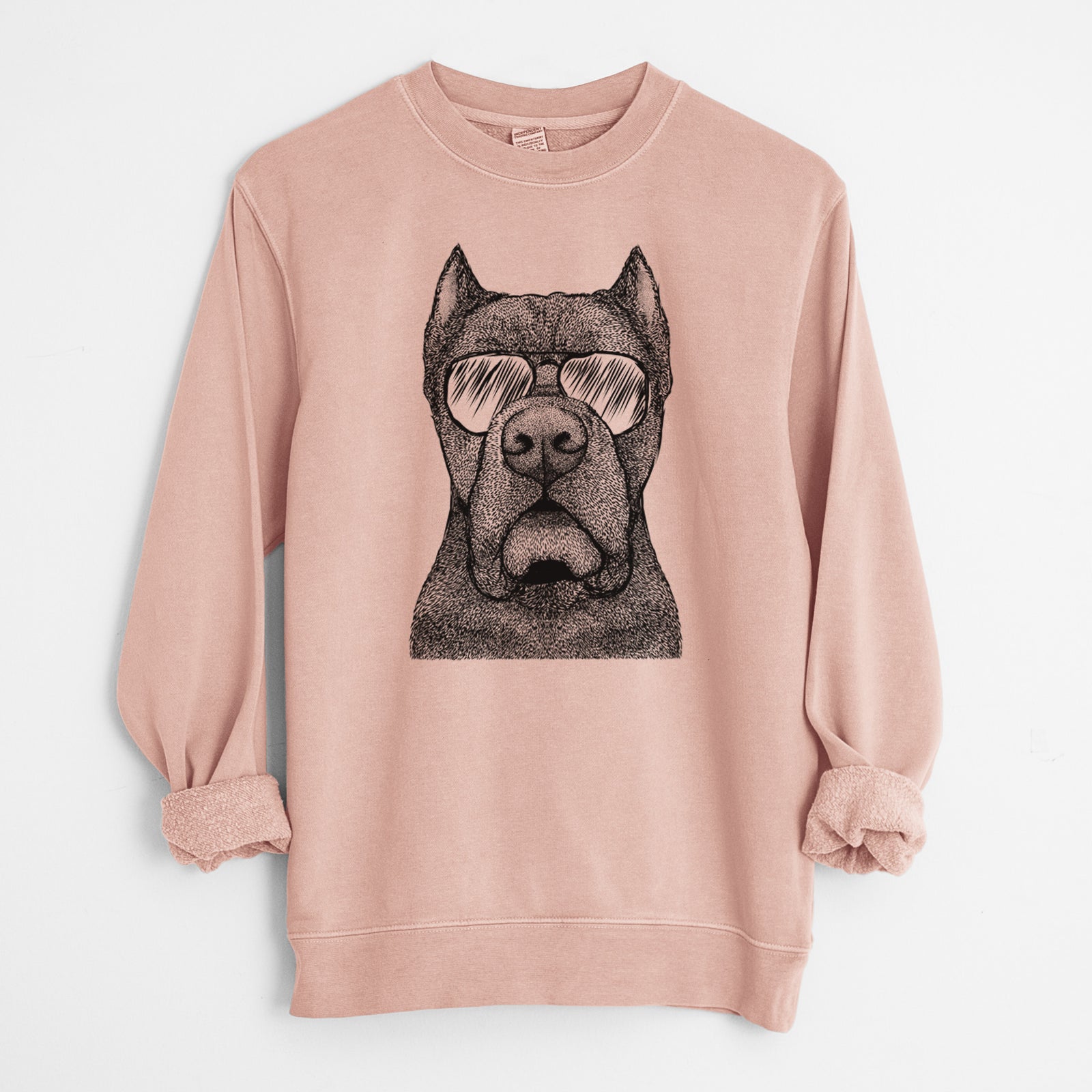 Aviator Bruno the Cane Corso - Unisex Pigment Dyed Crew Sweatshirt