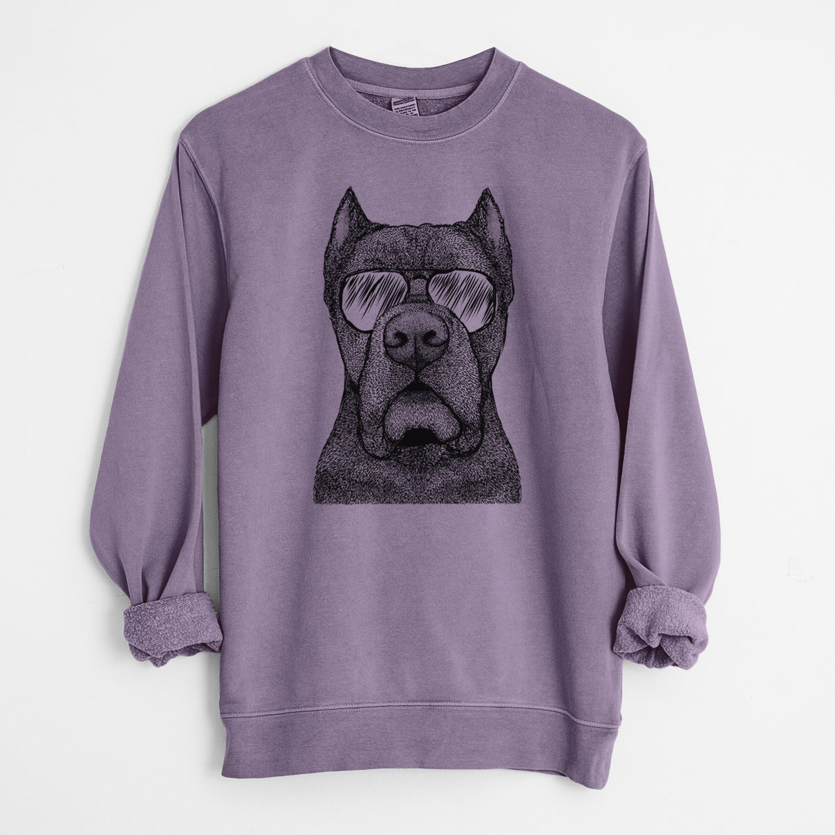 Aviator Bruno the Cane Corso - Unisex Pigment Dyed Crew Sweatshirt